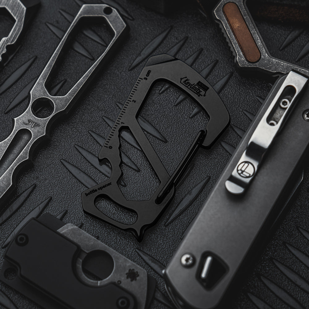 KS00BK Stainless Steel Carabiner Clip with Bottle Opener