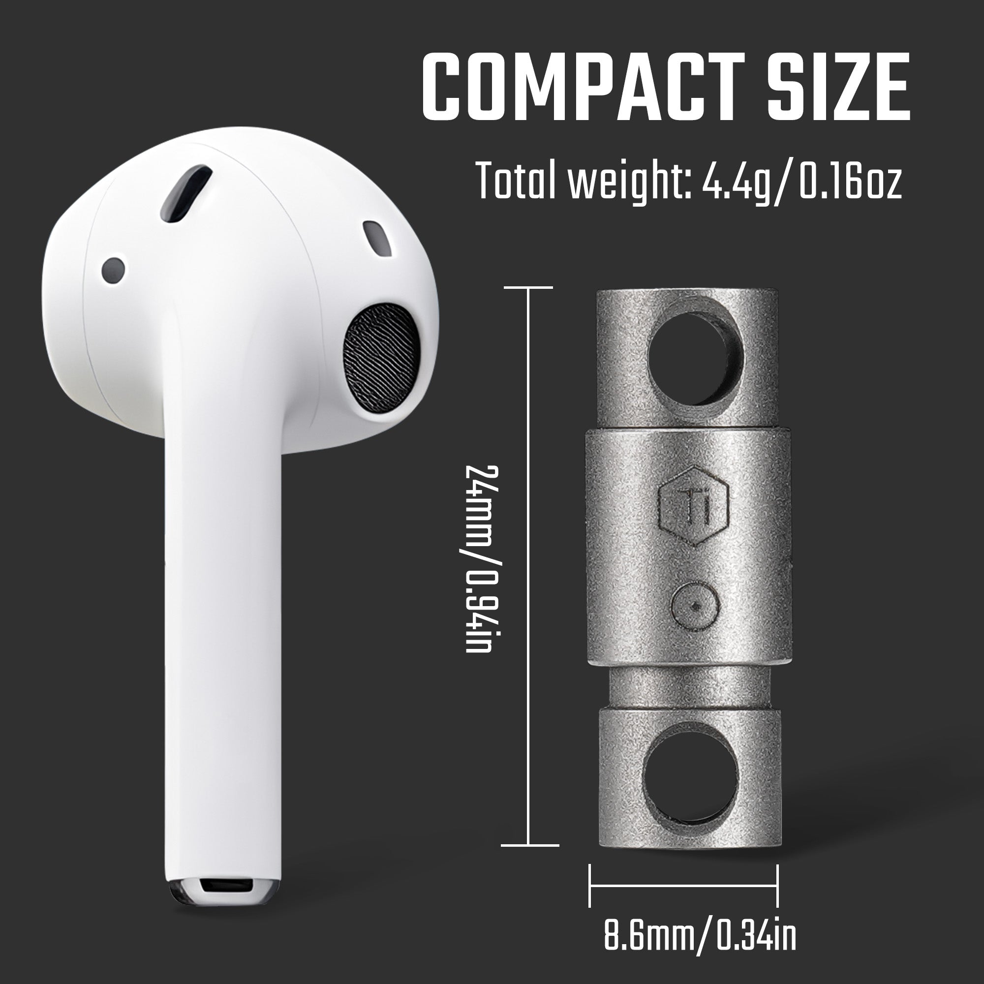 KA50 Titanium Keychain Connector 2PCS (Conical Tip)