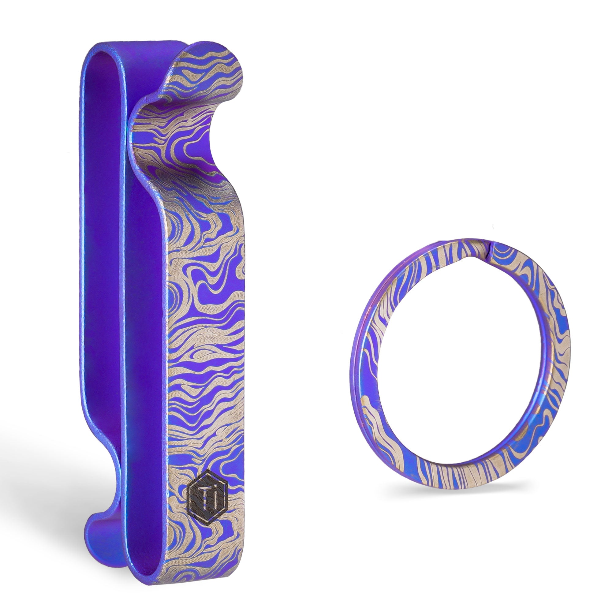 KM00 Titanium Decoration Clip Double Side Keychain Hook
