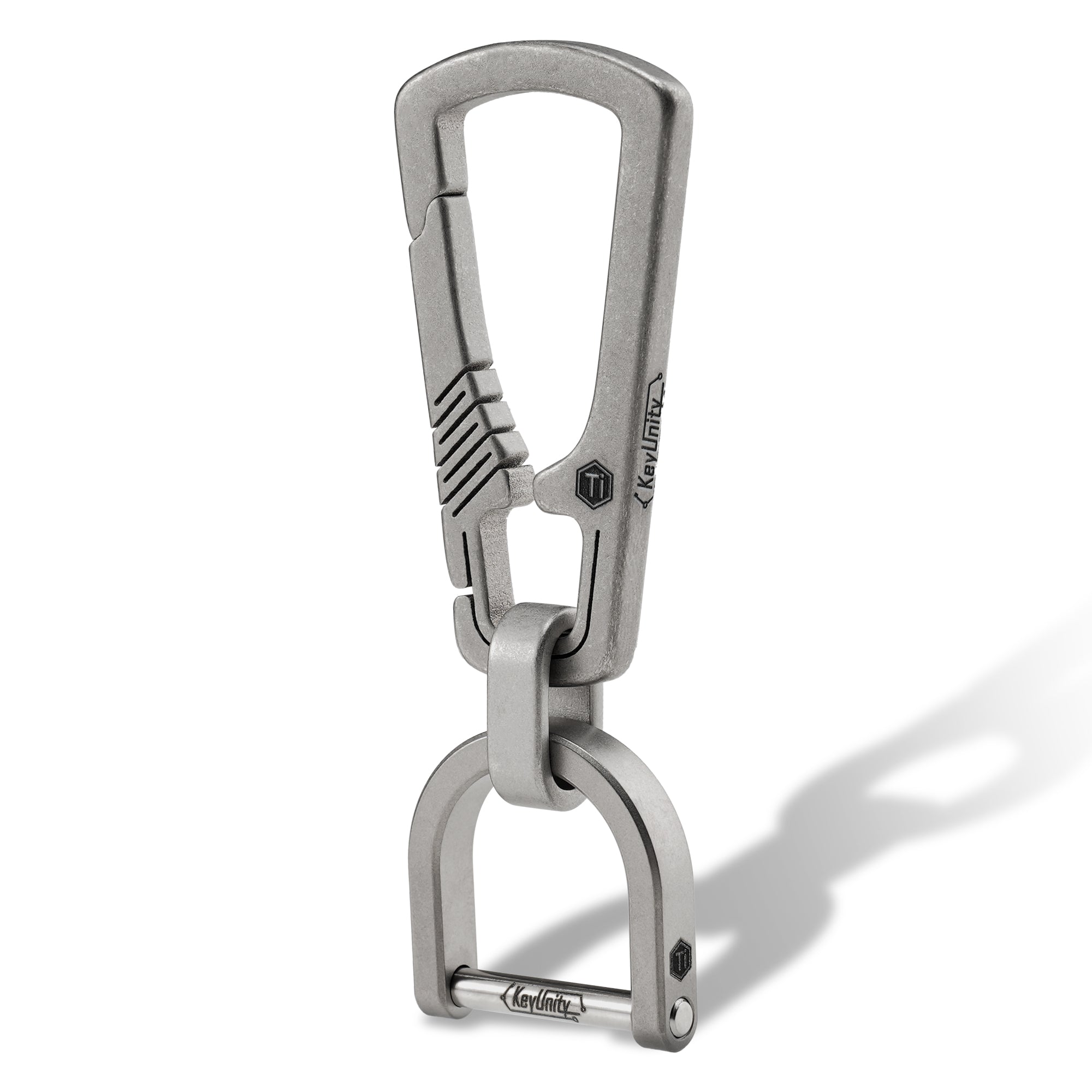 KeyUnity KM17 natural titanium carabiner keychain clip