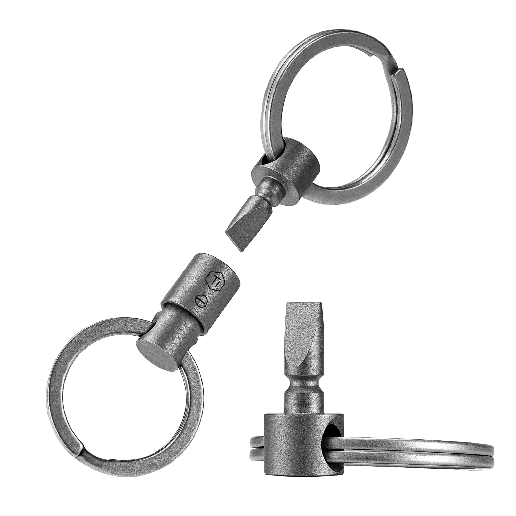 KA46 Titanium Quick-Release Keychain (Flathead Screwdriver)