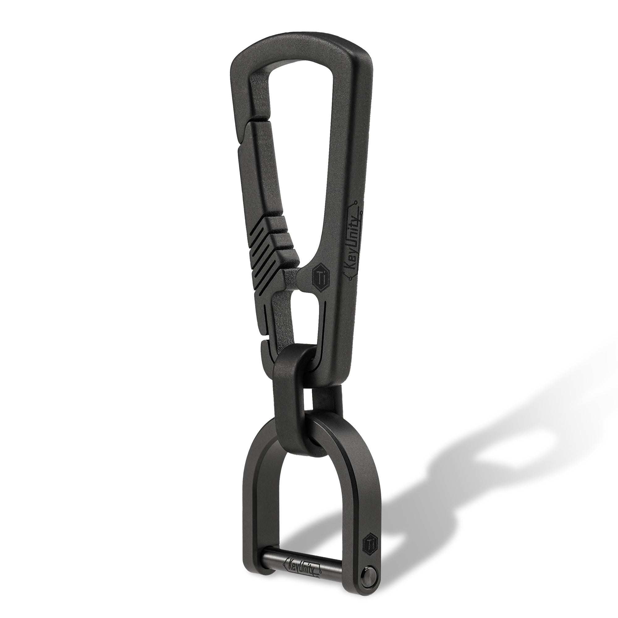 KM17 black titanium carabiner keychain clip