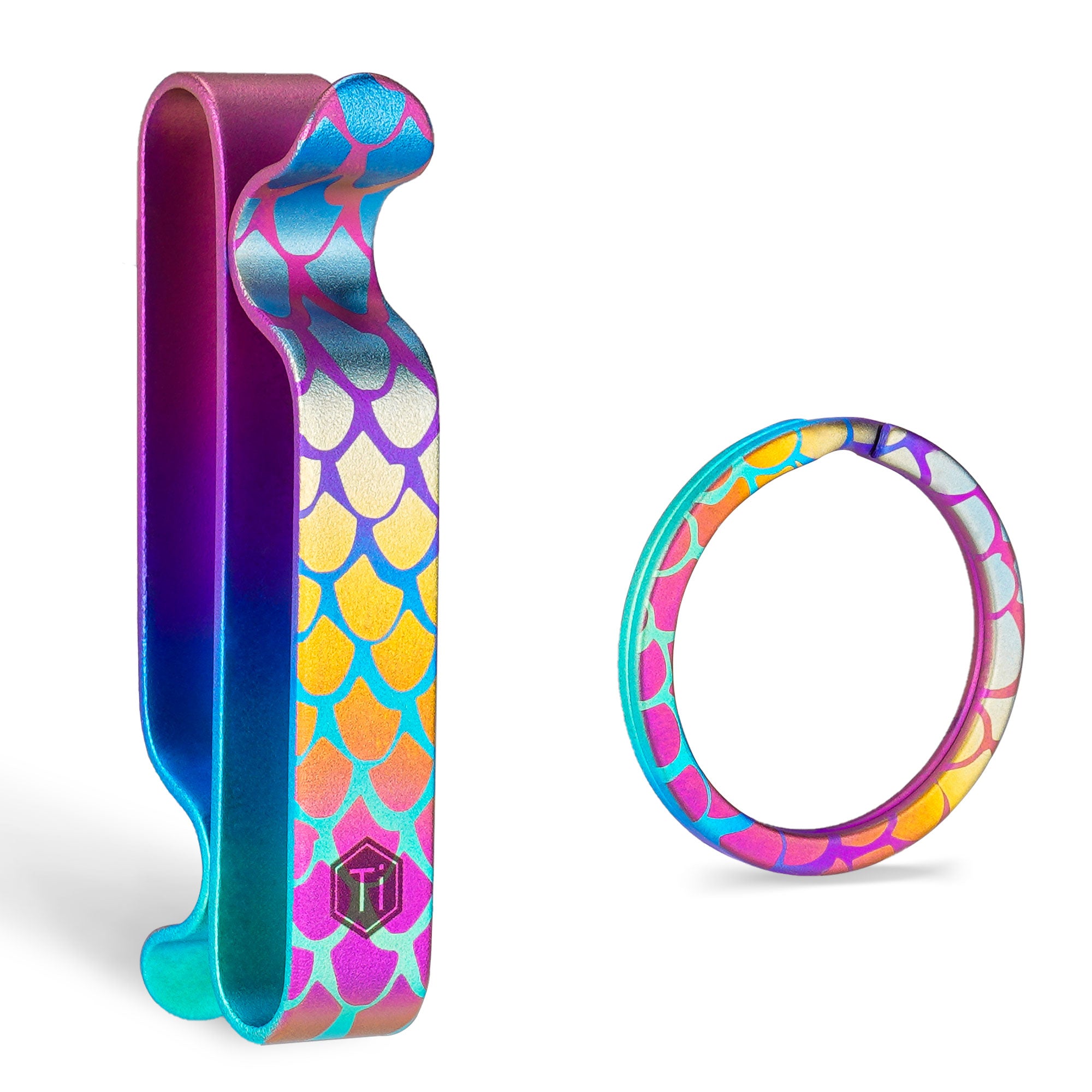 KM00 Titanium Decoration Clip Double Side Keychain Hook