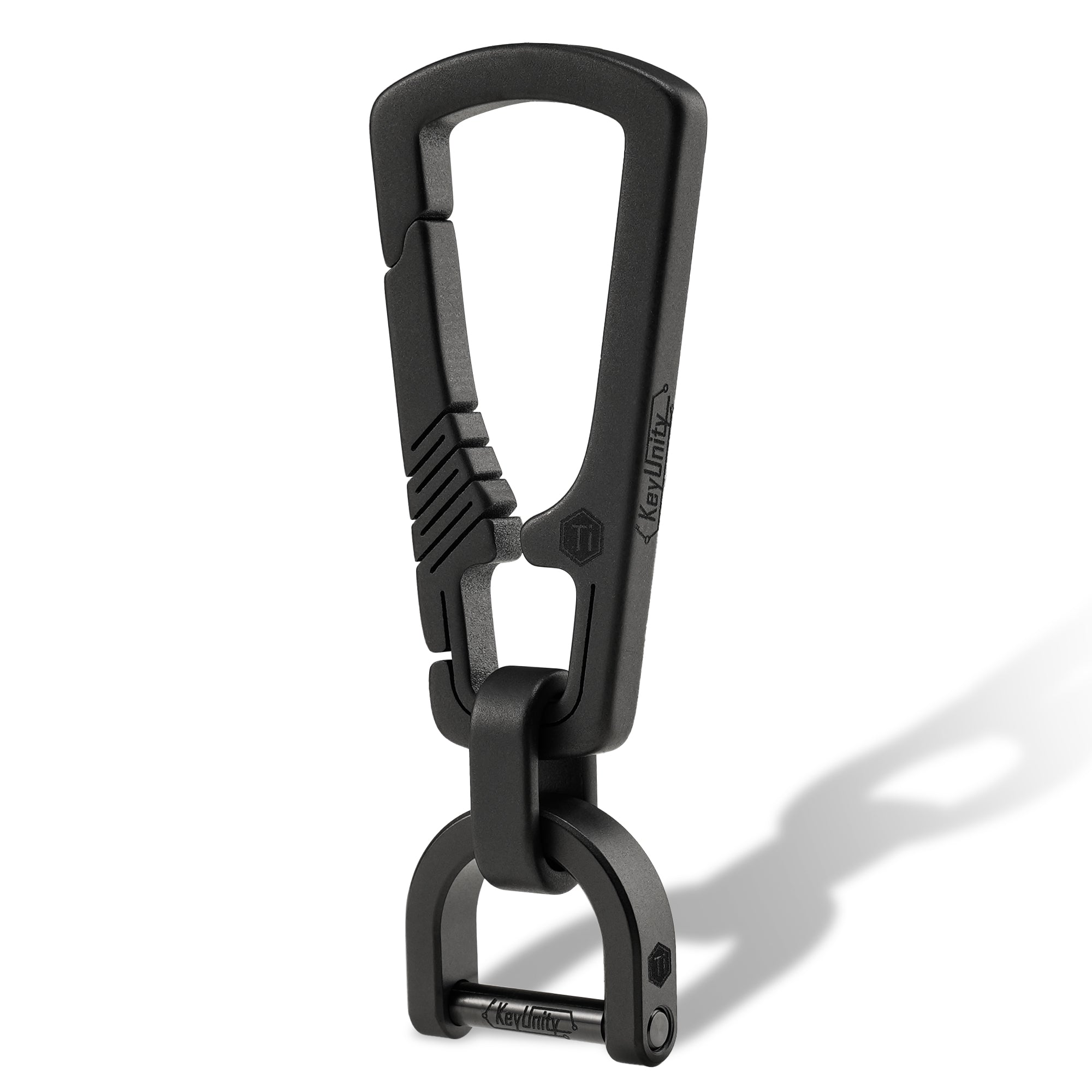 KM16 black titanium carabiner keychain clip