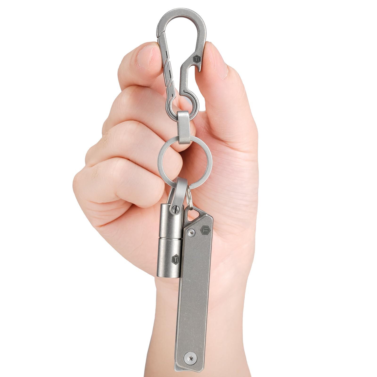 KM01 Titanium EDC Keychain Clip Set for Everyday Carry