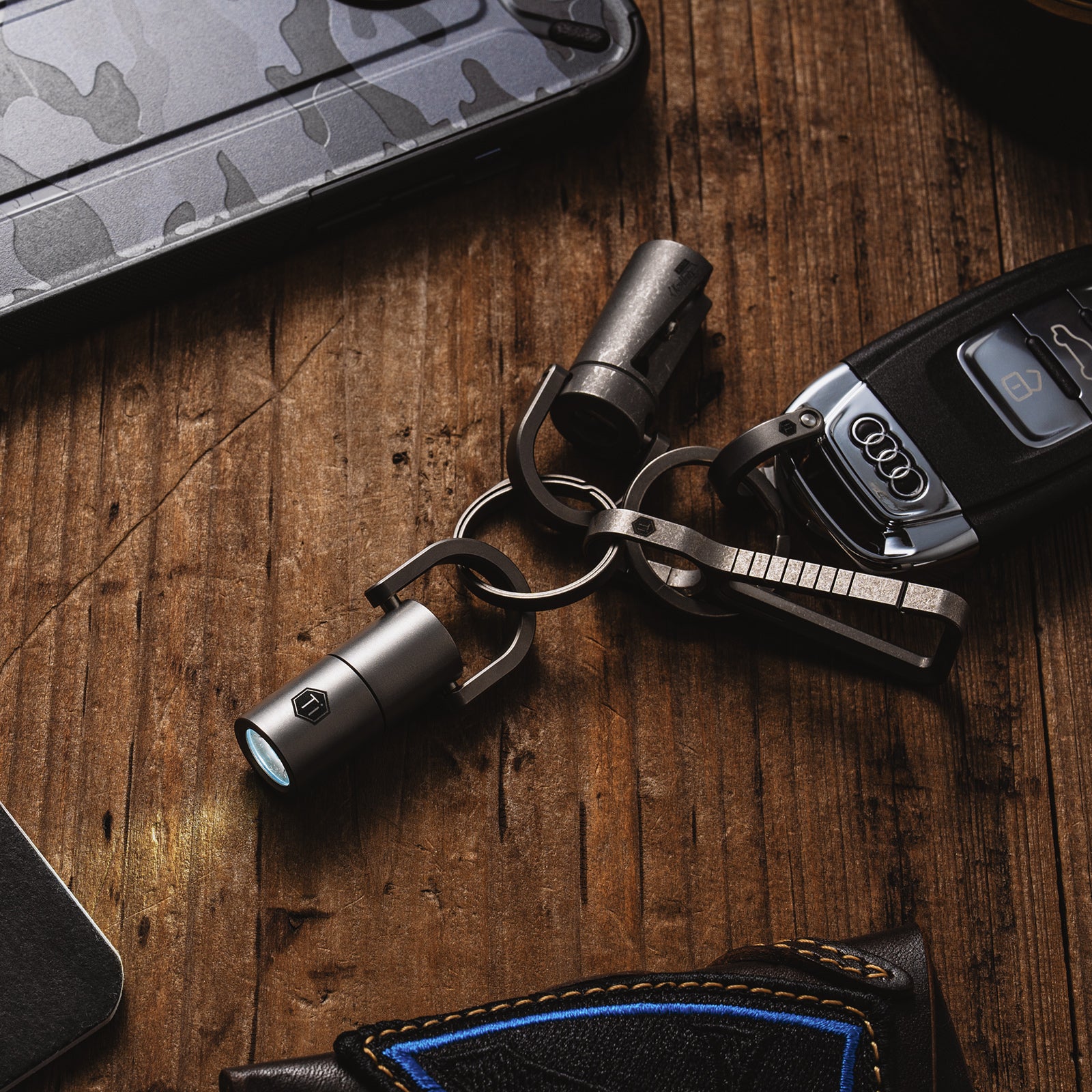 KF03 Titanium Nano Flashlight for Everyday Carry (Sandblasted)