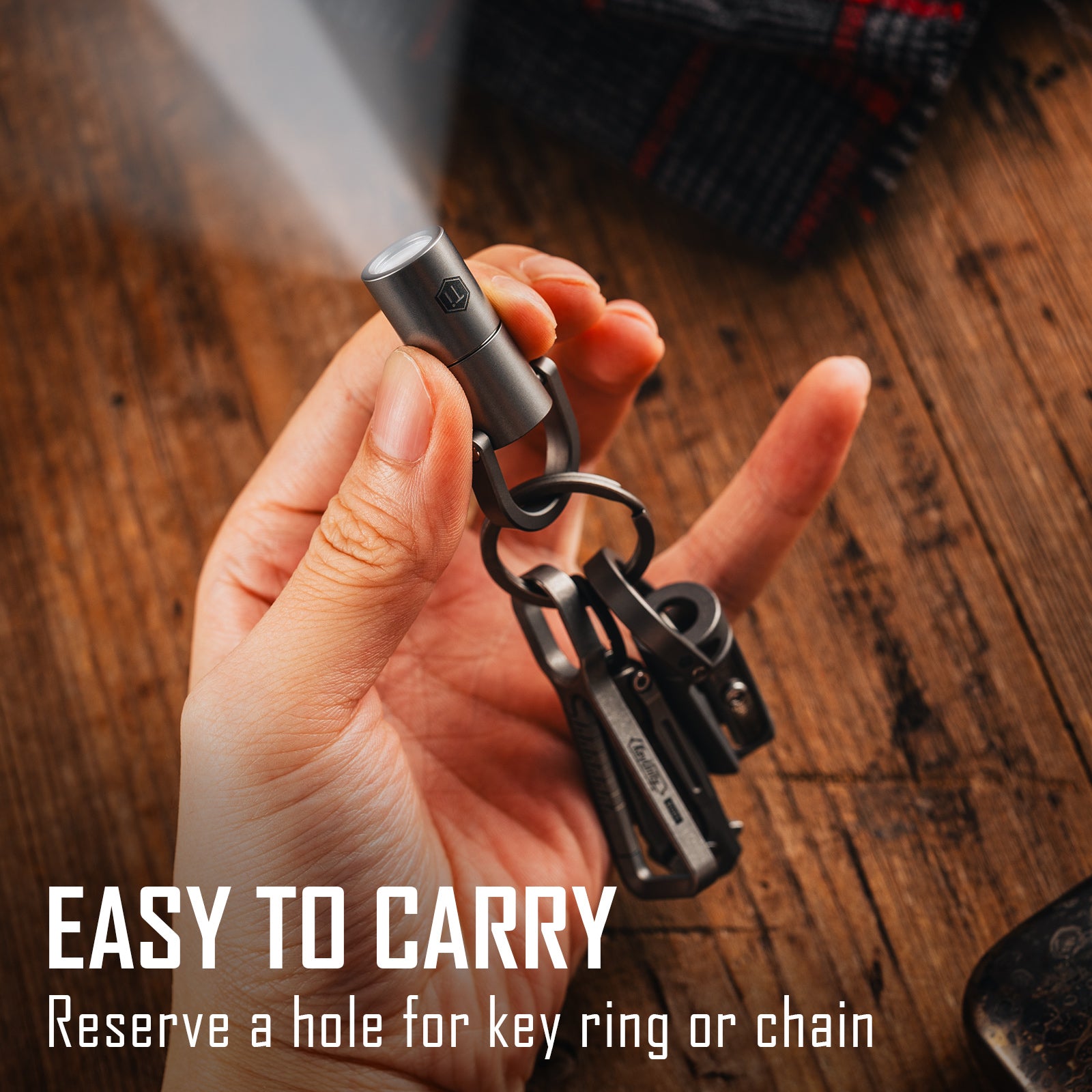 KF03 Titanium Nano Flashlight for Everyday Carry (Sandblasted)
