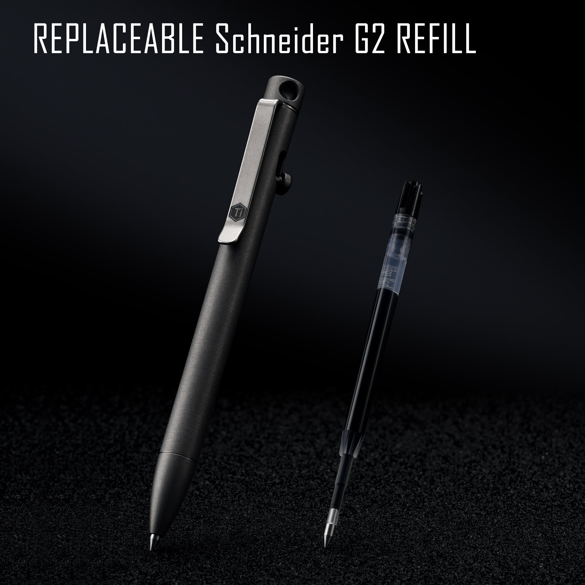 KP01 Titanium Alloy Bolt Action Pen (BLACK)