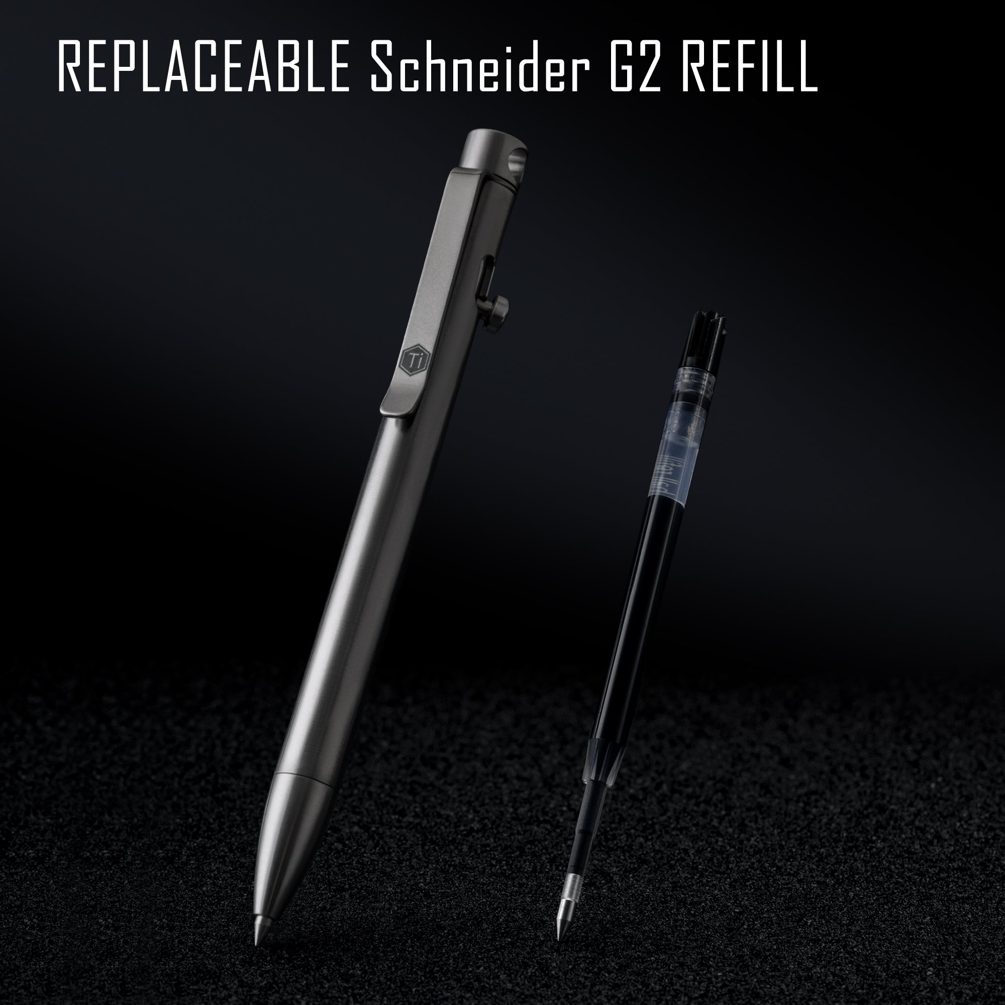 KP01 Titanium Alloy Bolt Action Pen (BLACK)