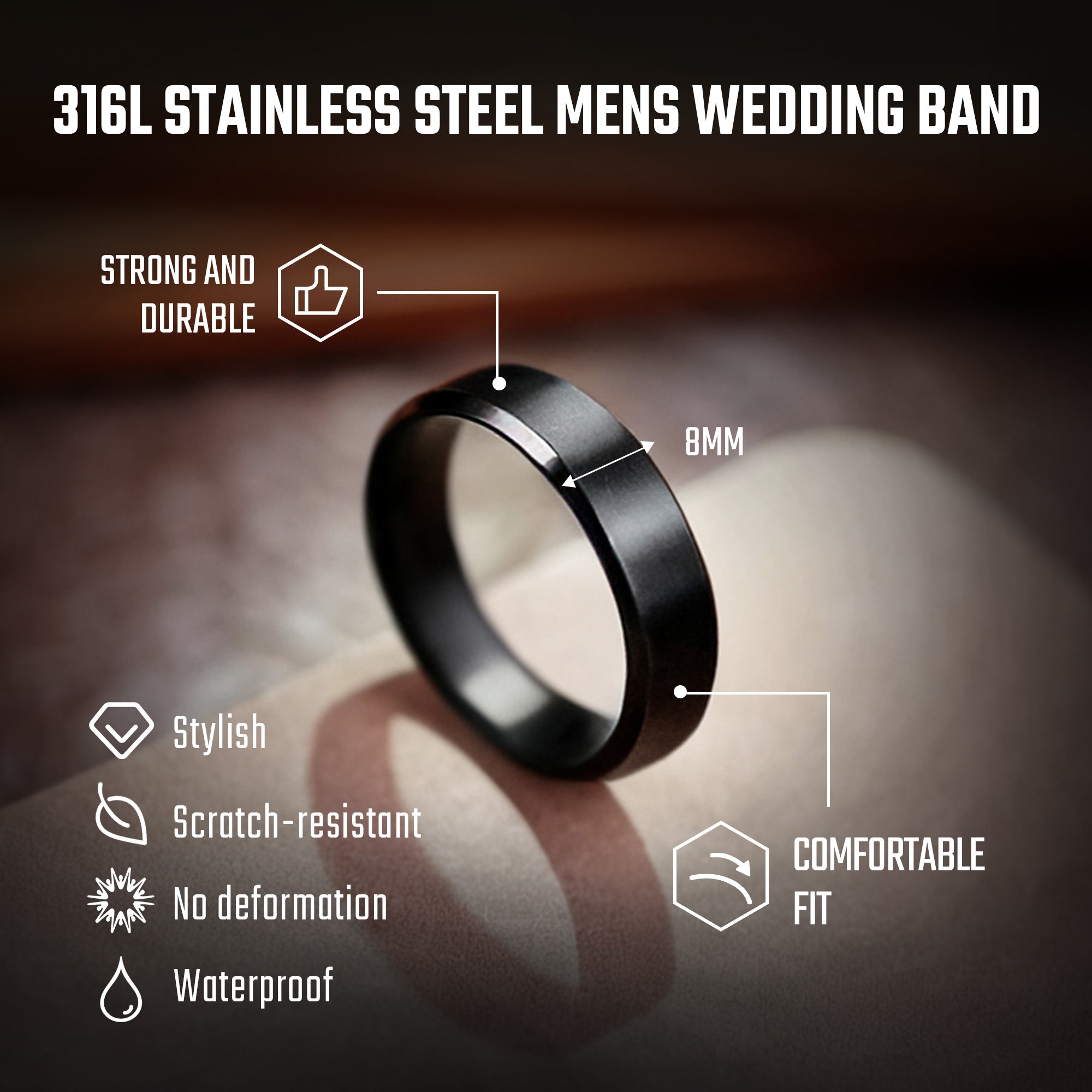 KJ00 Titanium Stainless Steel Ring