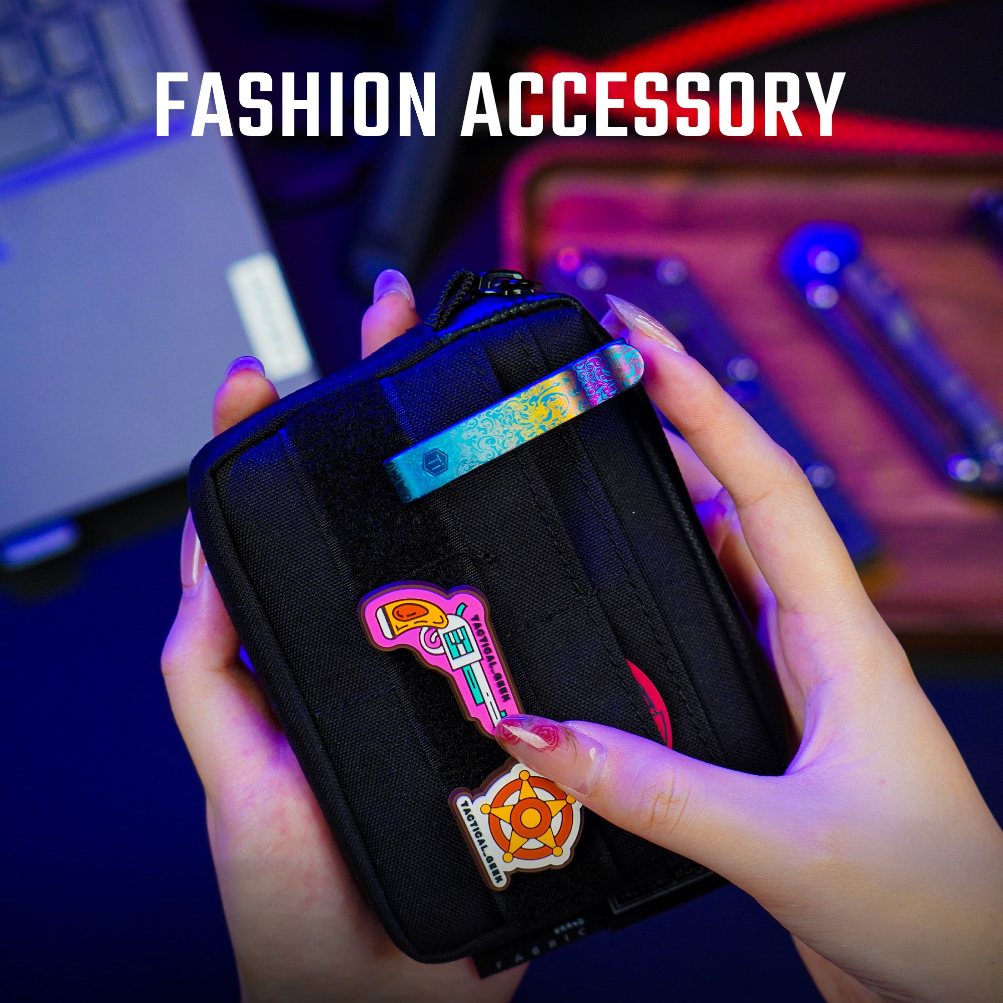 KM00 Titanium Decoration Clip Double Side Keychain Hook