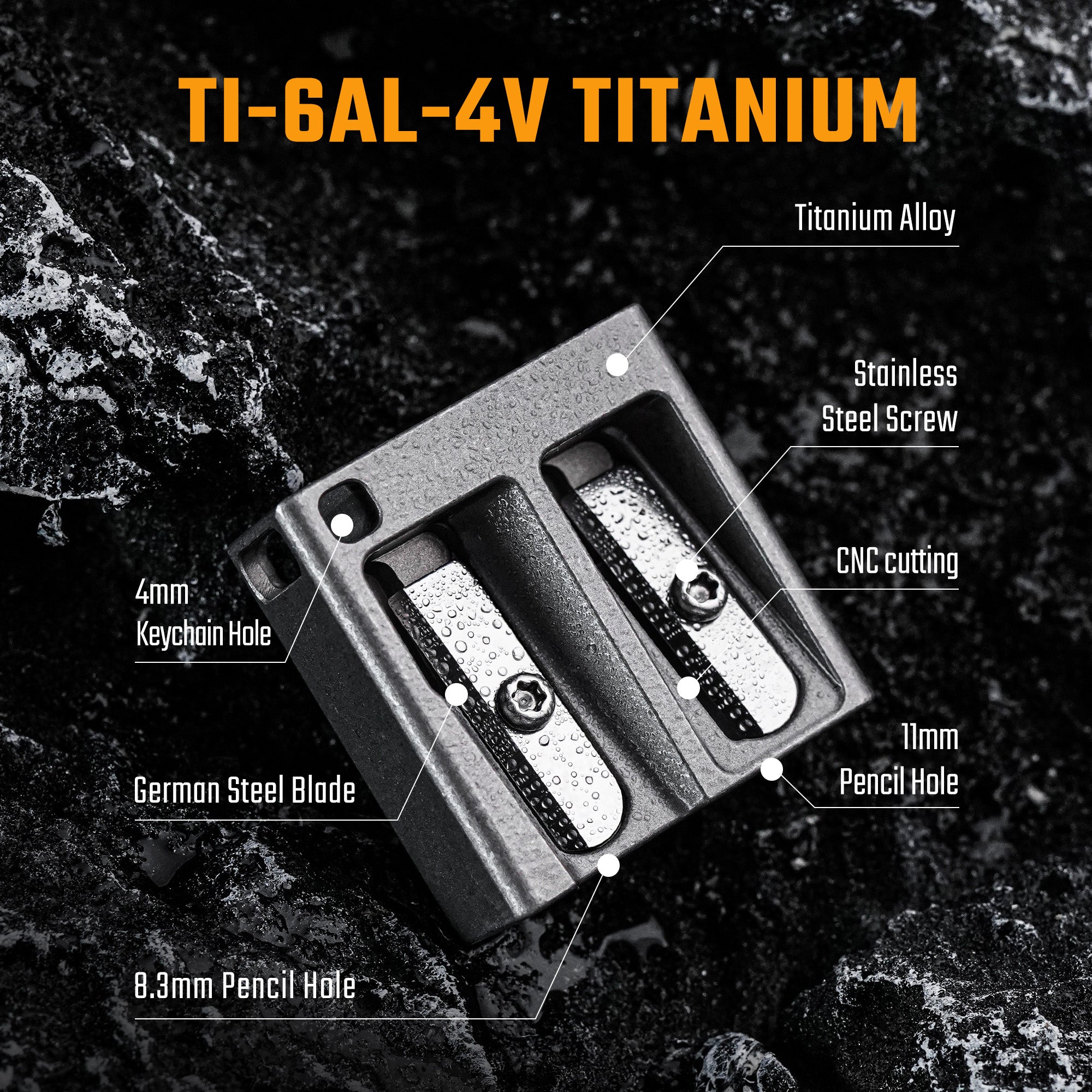 KT02 Titanium Double Hole Pencil Sharpener