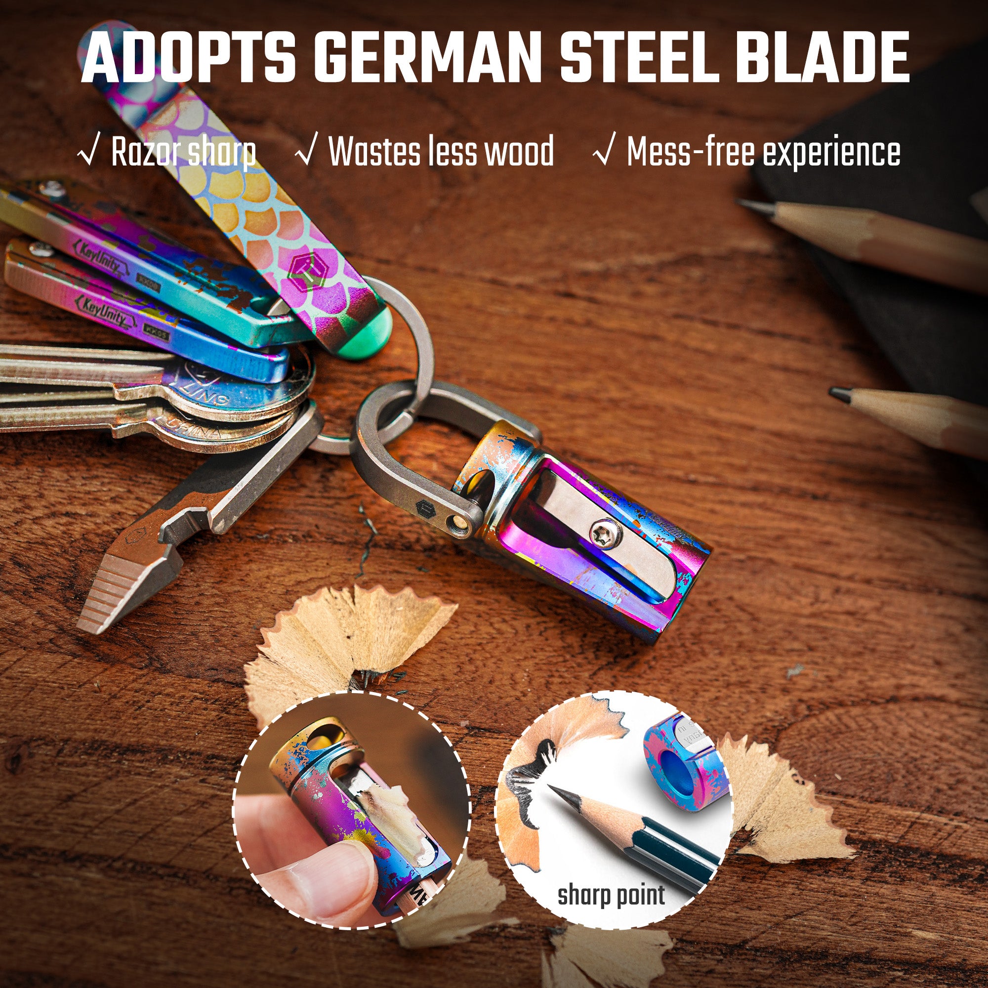 KT00 Titanium Alloy Pencil Sharpener