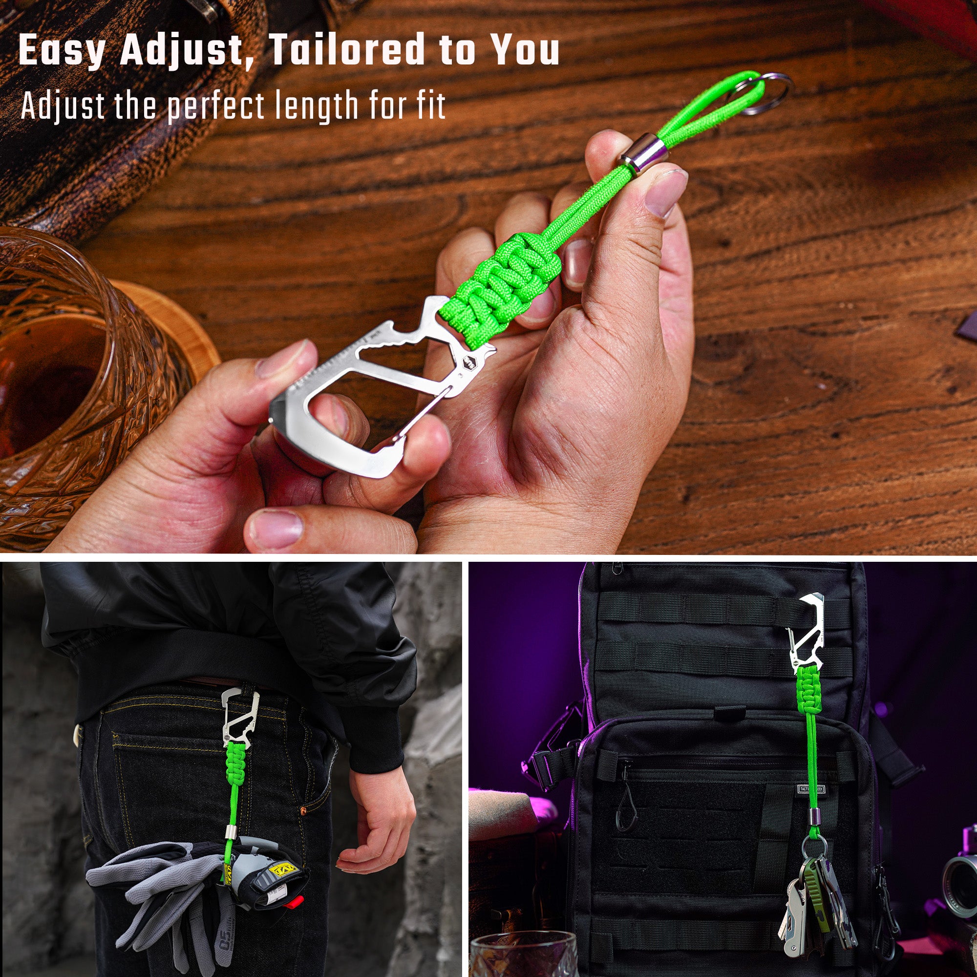 KC04 Paracord Keychain Carabiner Clip