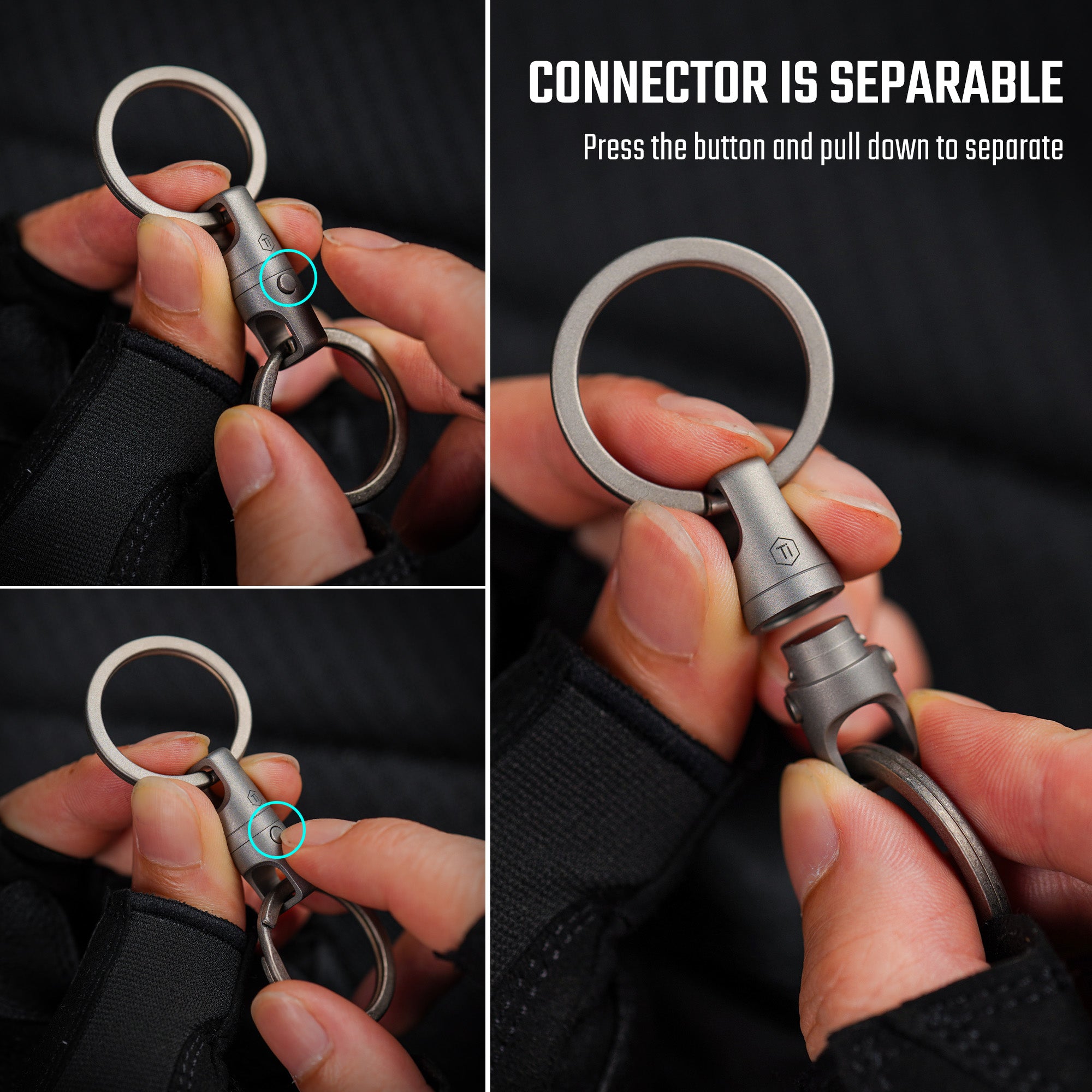 KA45 Titanium Swivel Key Ring