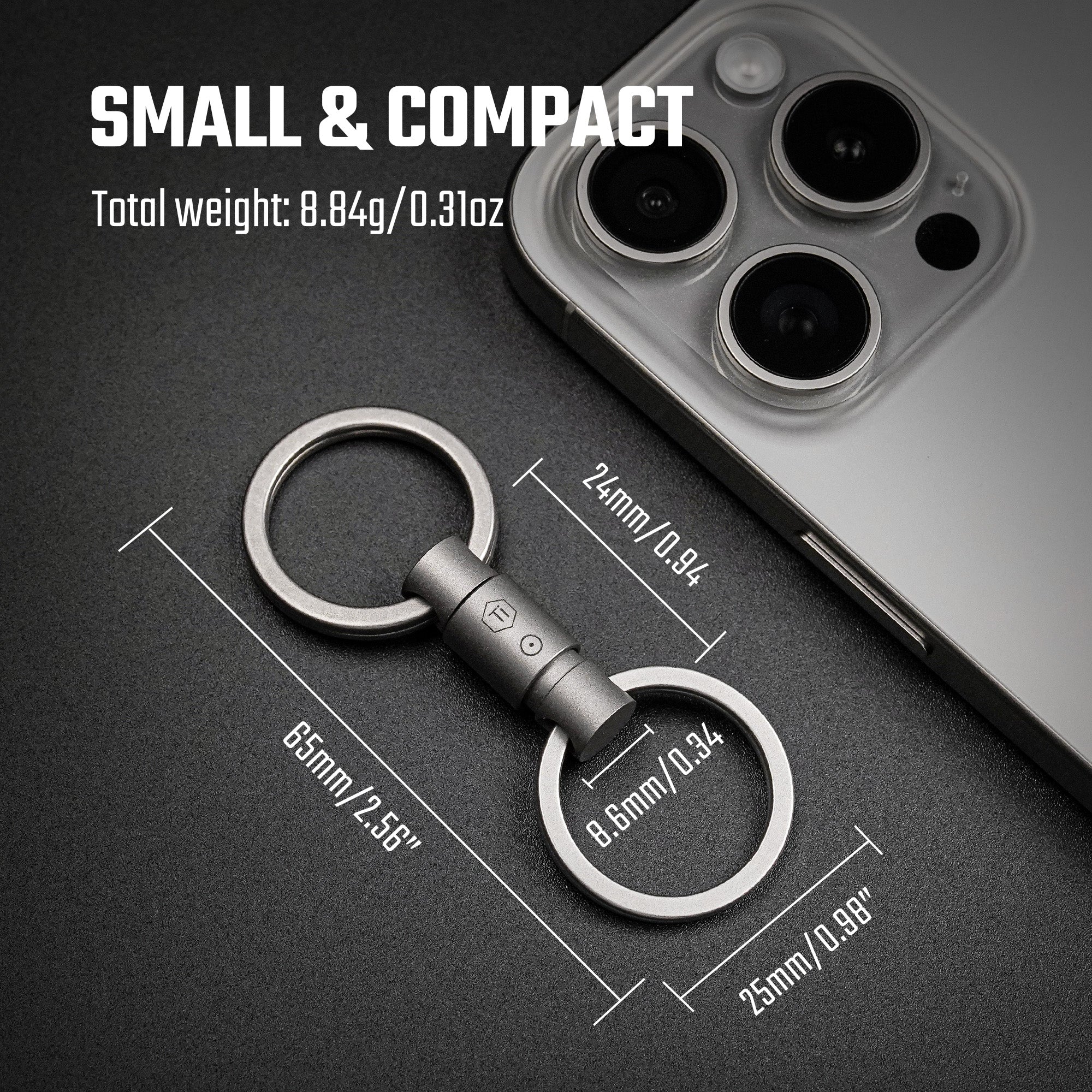 KA47 Titanium Quick-Release Keychain (Conical Tip)