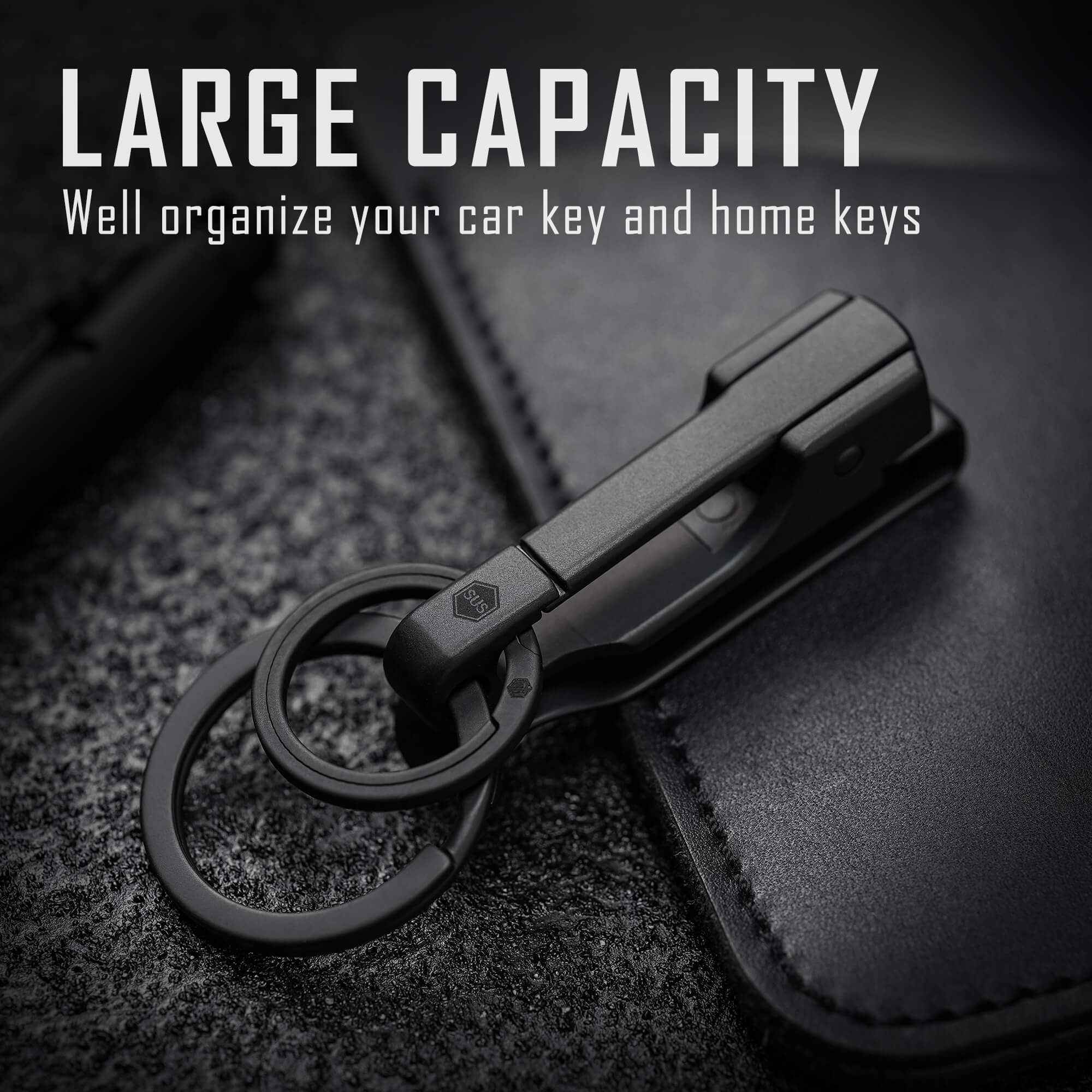 KS02 Stainless Steel Keychain(BLACK)