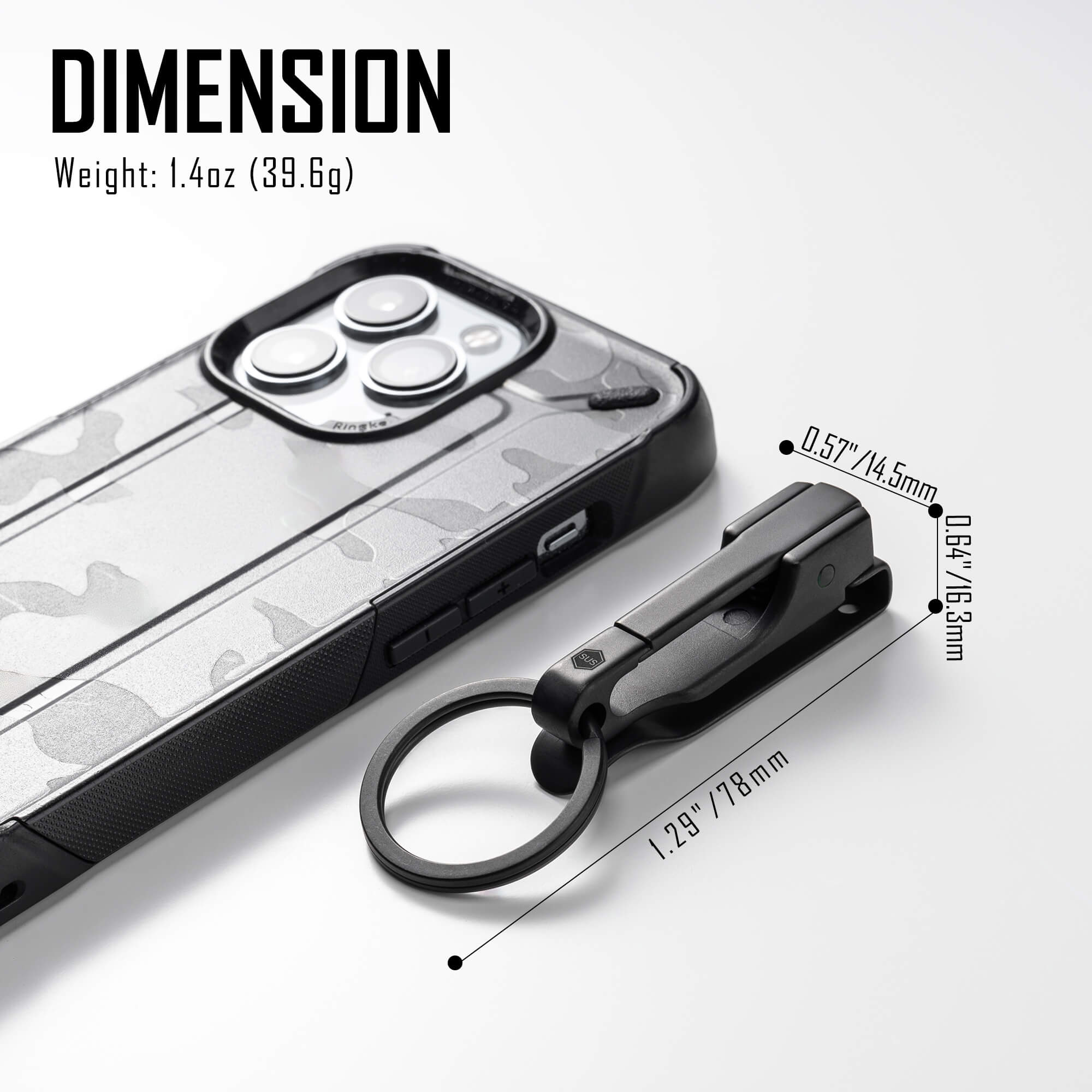 KS02 Stainless Steel Keychain(BLACK)