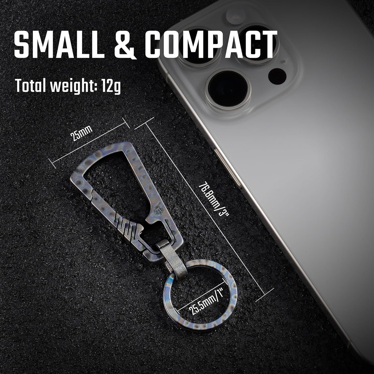 KM04HF Titanium Carabiner Keychain Clip