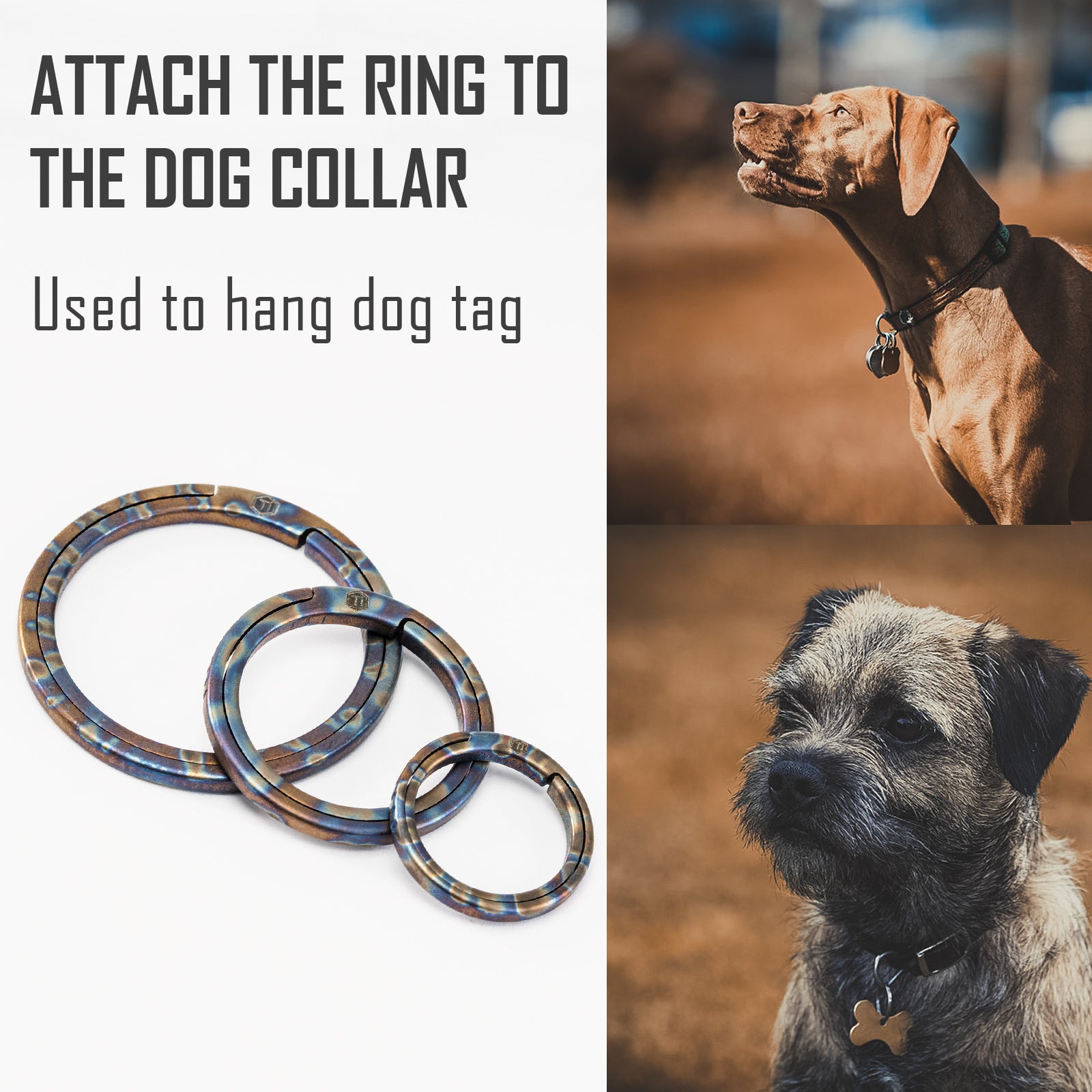 KA09 TITANIUM ALLOY KEY RING SET (3pcs-M)