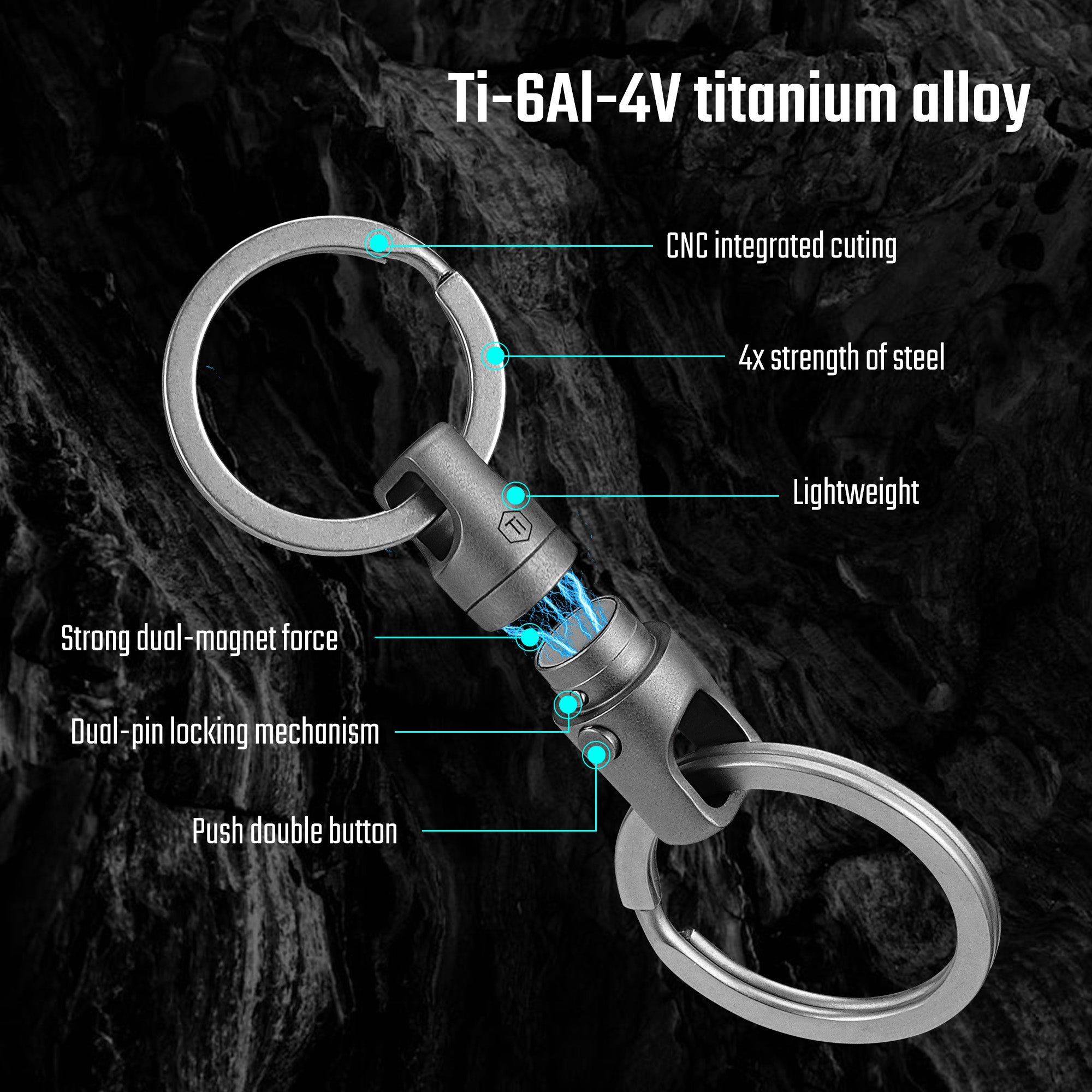 KA45 Titanium Swivel Key Ring