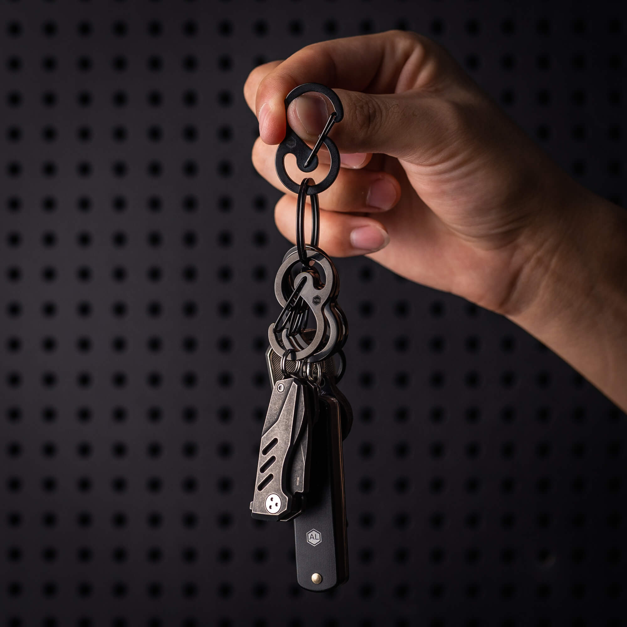 KS05 Stainless Steel Carabiner Clip (BLACK)