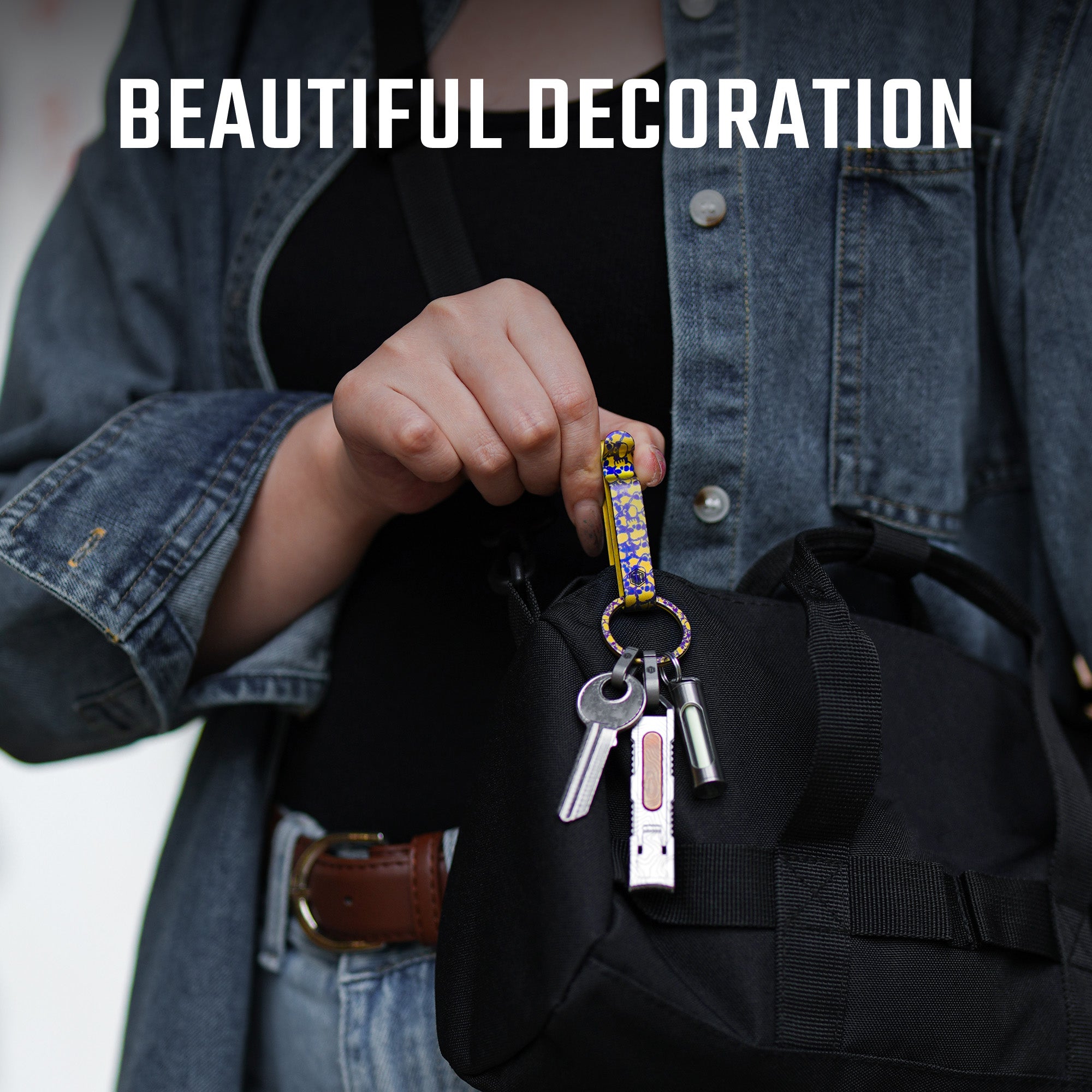 KM00 Titanium Decoration Clip Double Side Keychain Hook