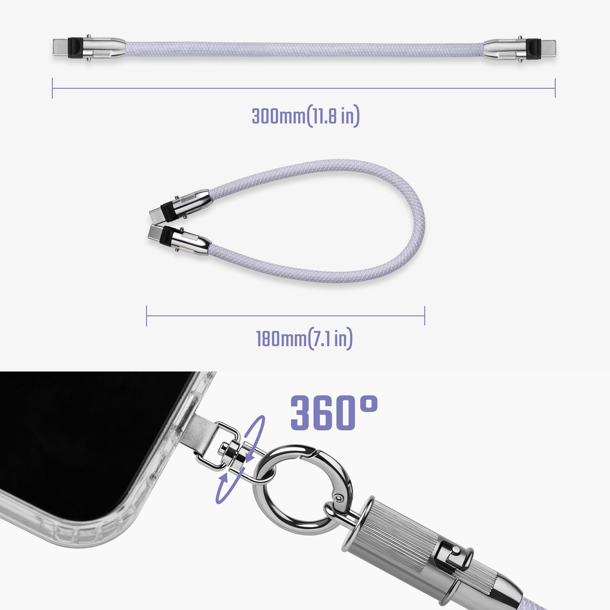 KH02/KH03 Phone Lanyard with USB C Charging