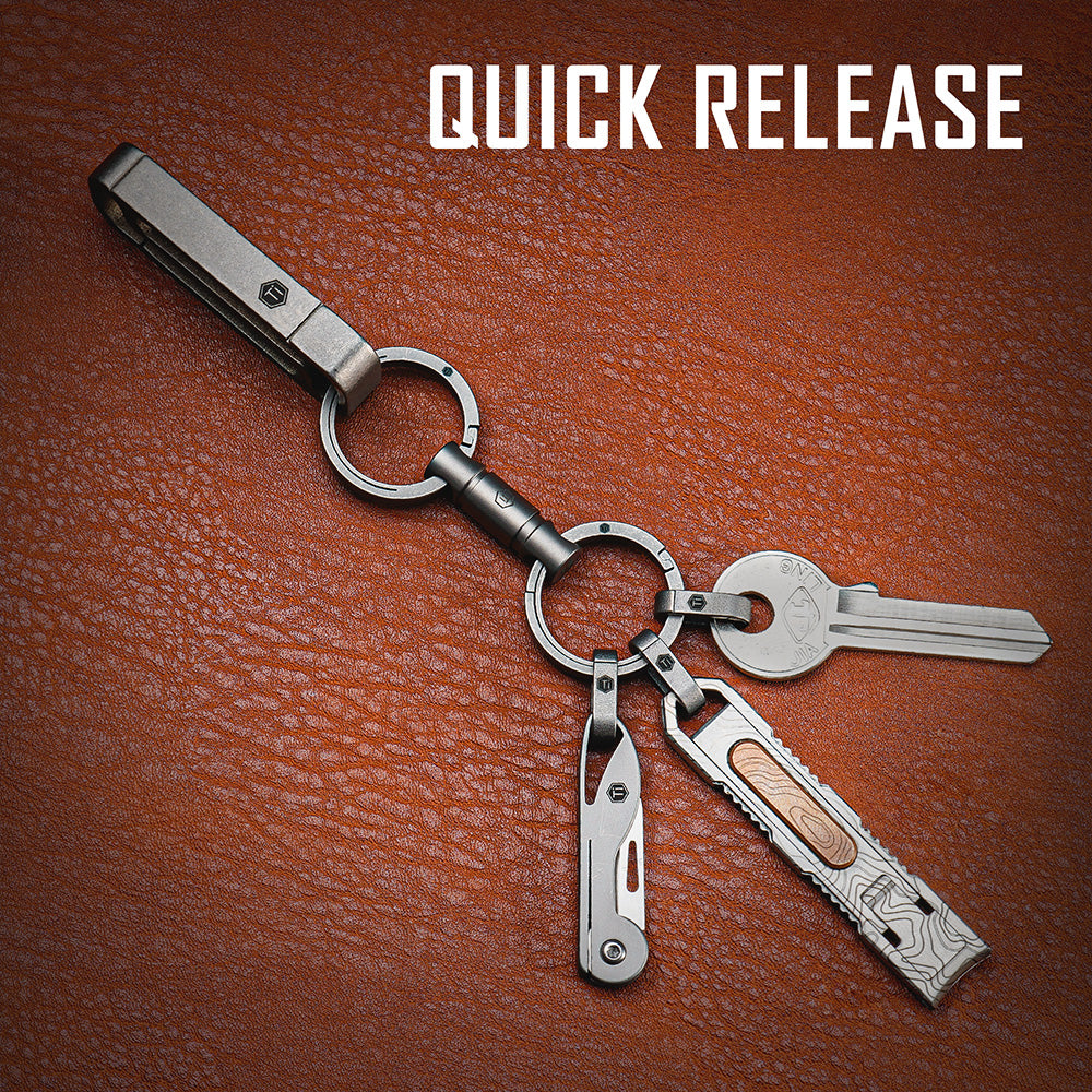 KA52 2pcs Detachable Titanium Key Ring Holder
