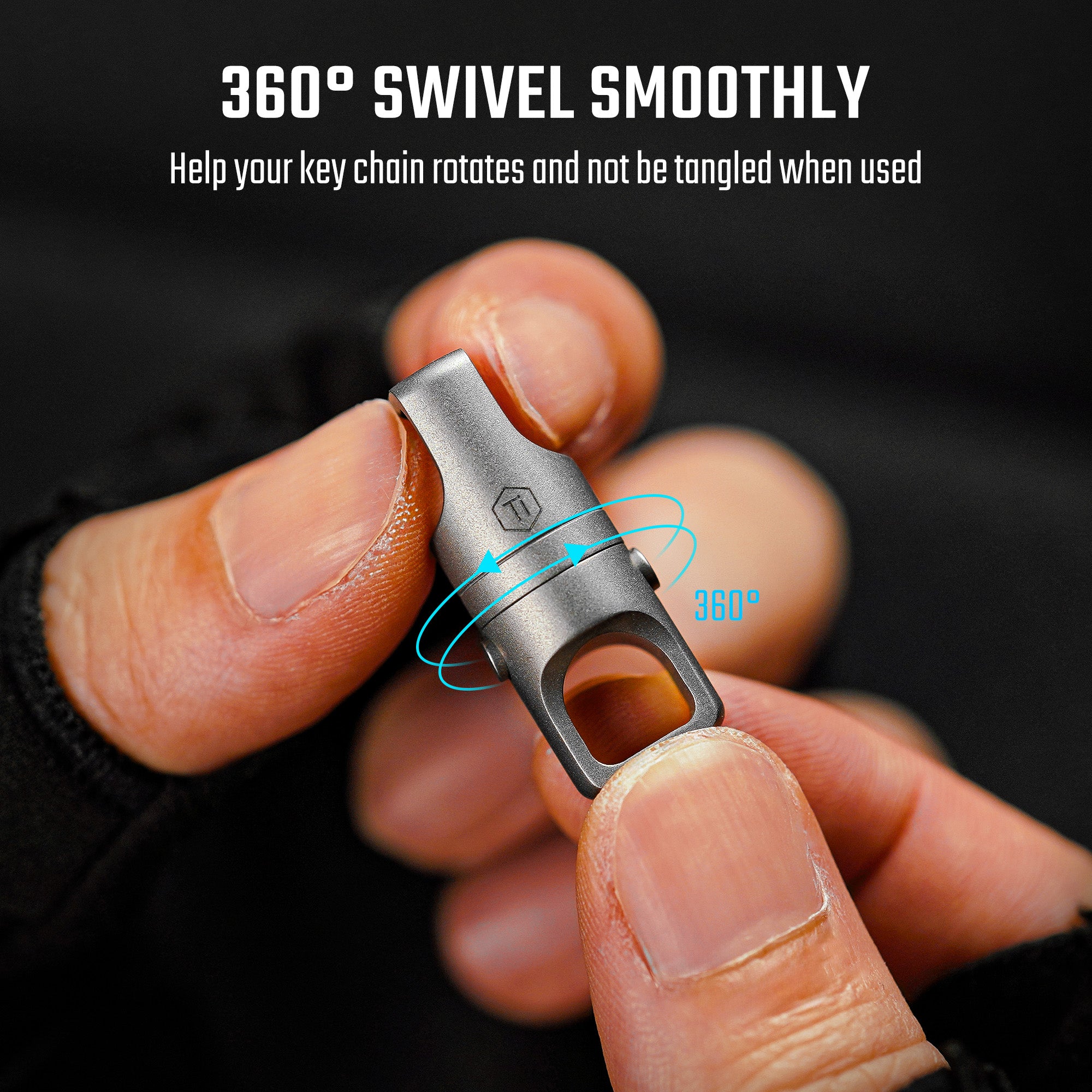 KeyUnity KA48 Titanium Swivel Key Ring (2pcs)