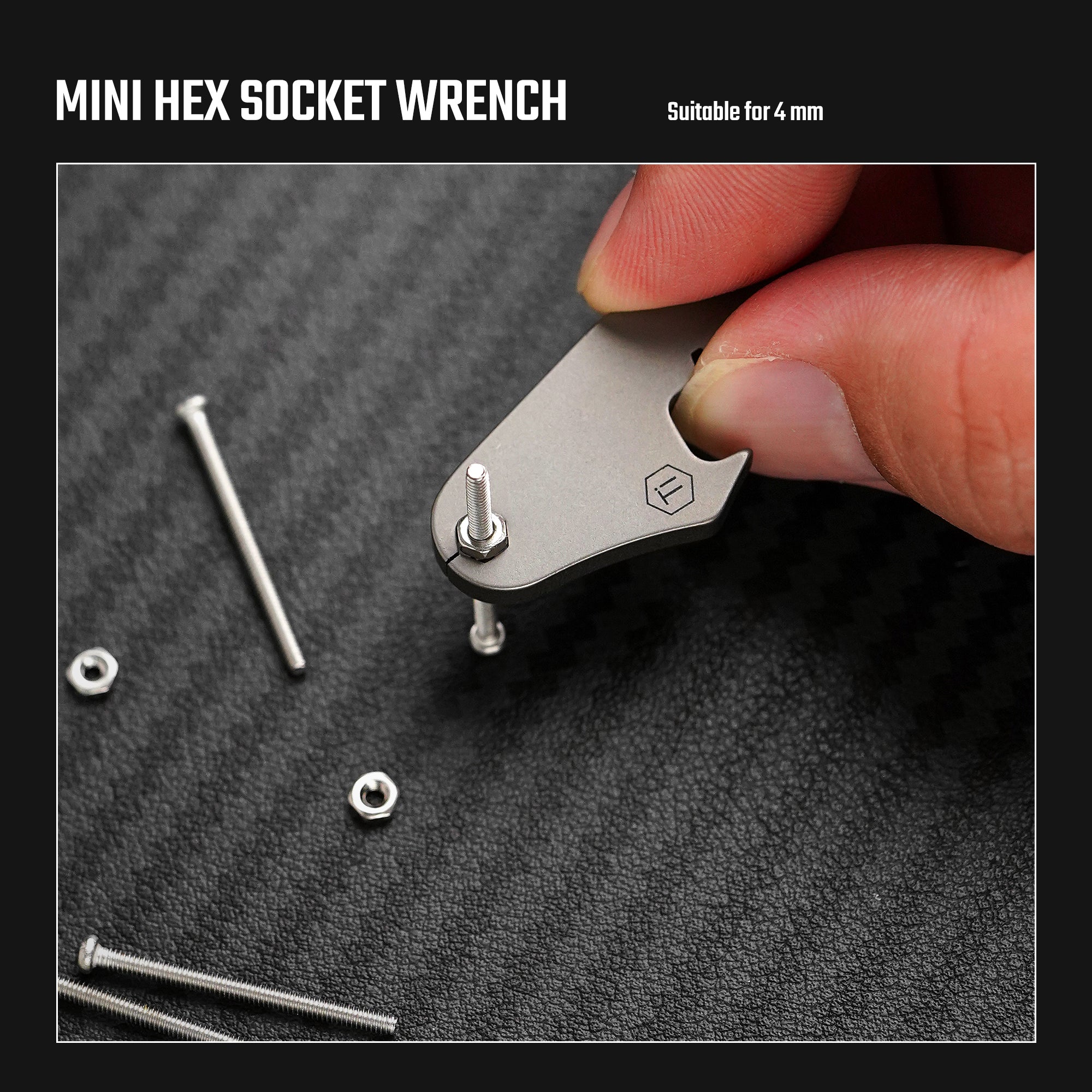 KA64 mini titanium tool with 4 mm hex driver for small fasteners