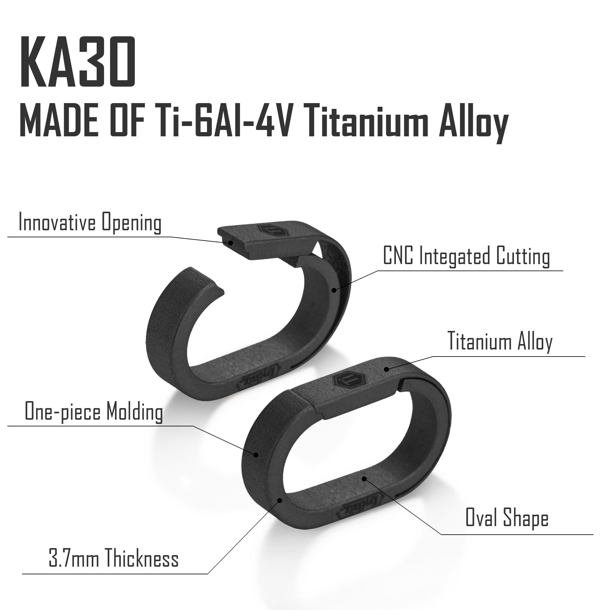 KA30 Titanium Key Ring (Black)