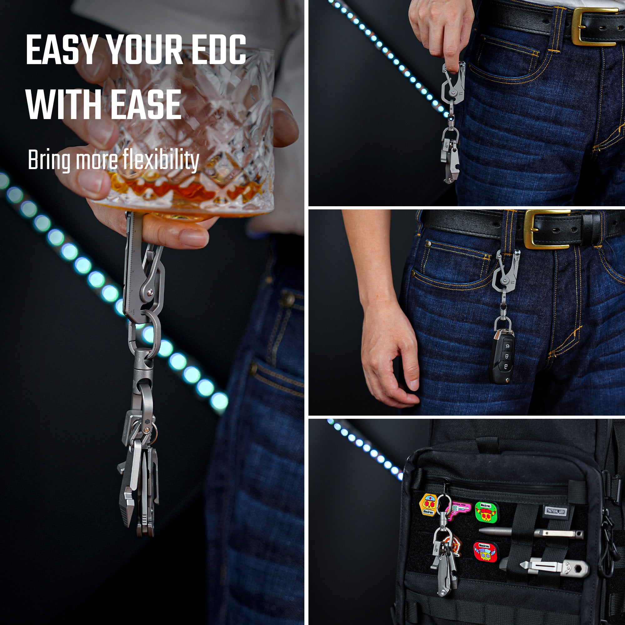 KA40 Titanium Alloy Swivel Key Ring