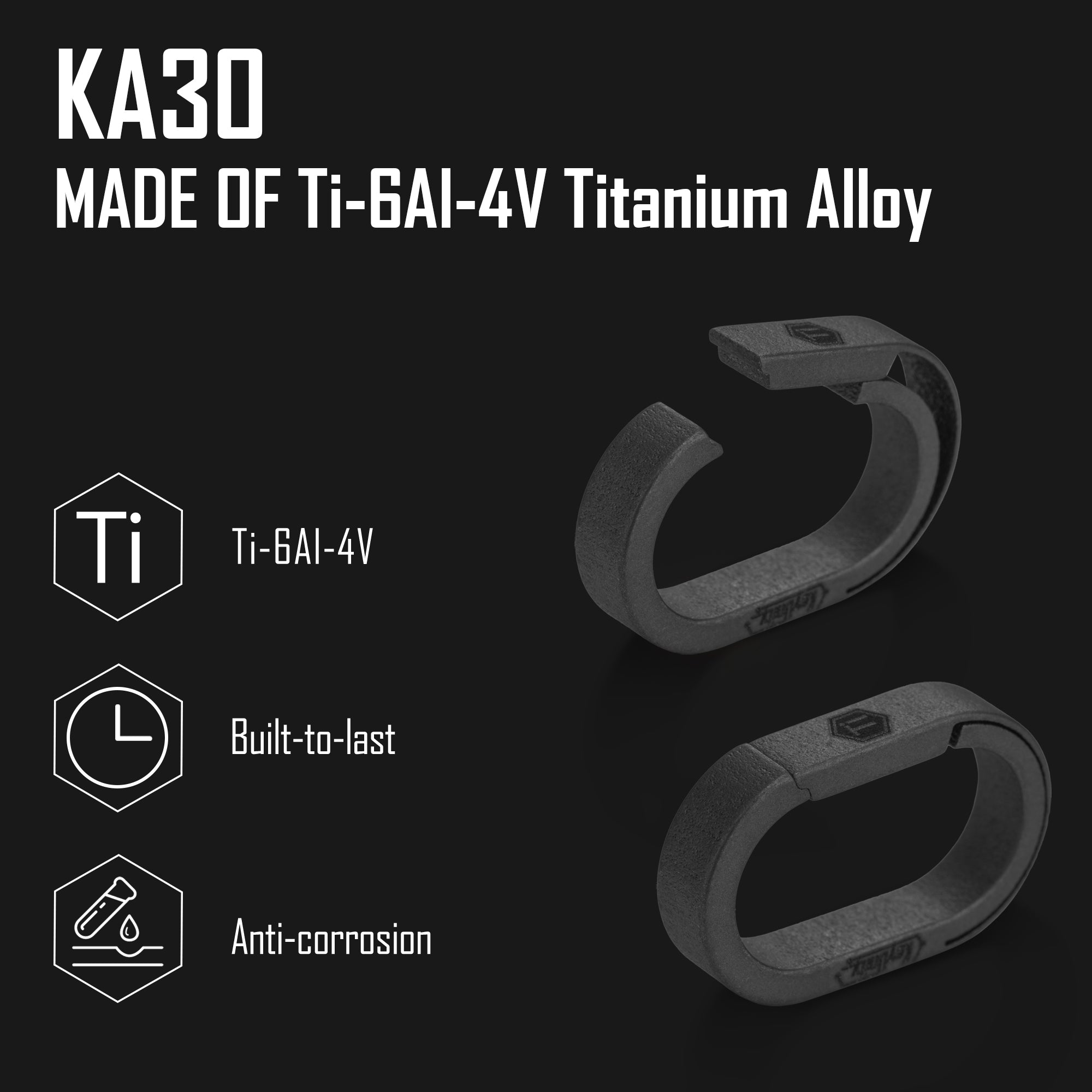 KA30 Titanium Key Ring (Black)