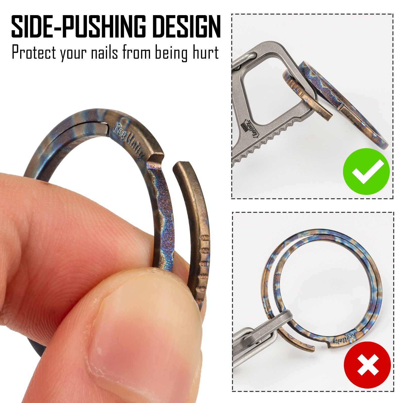KA09 TITANIUM ALLOY KEY RING SET (3pcs-M)