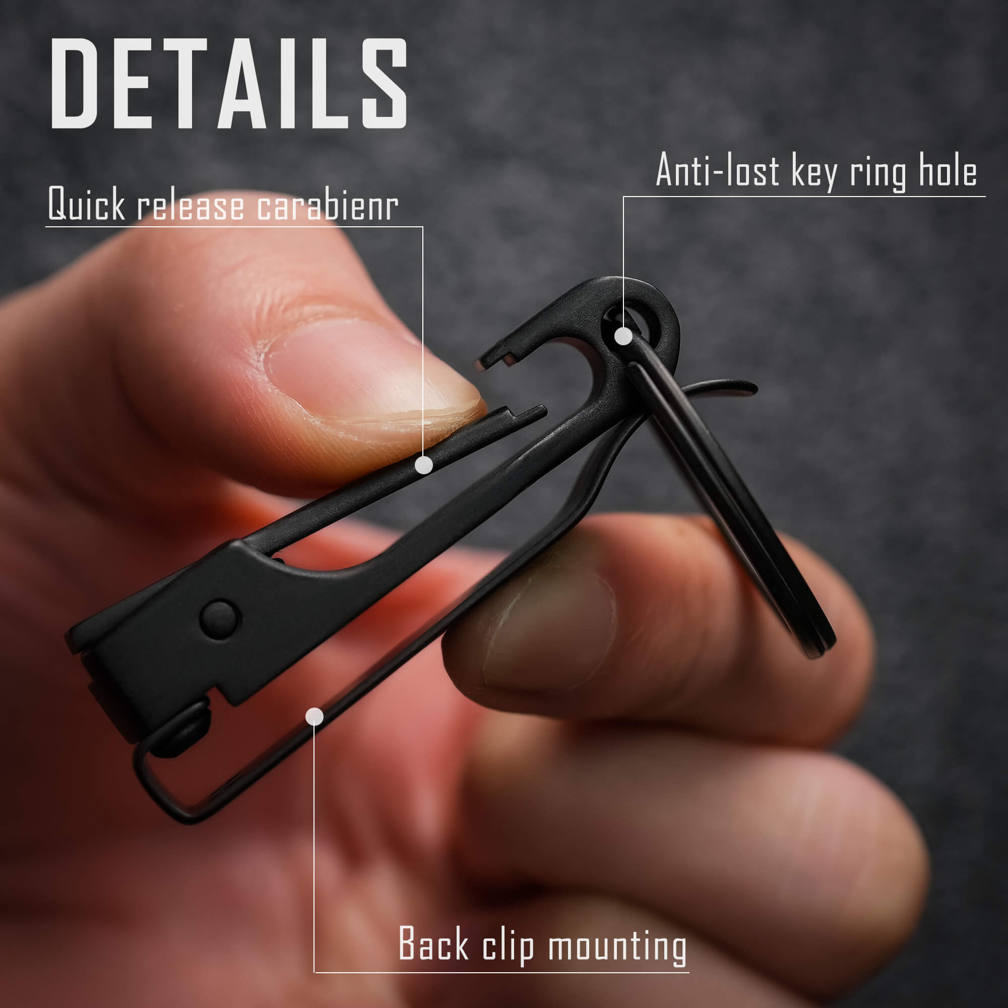 KS02 Stainless Steel Keychain(BLACK)