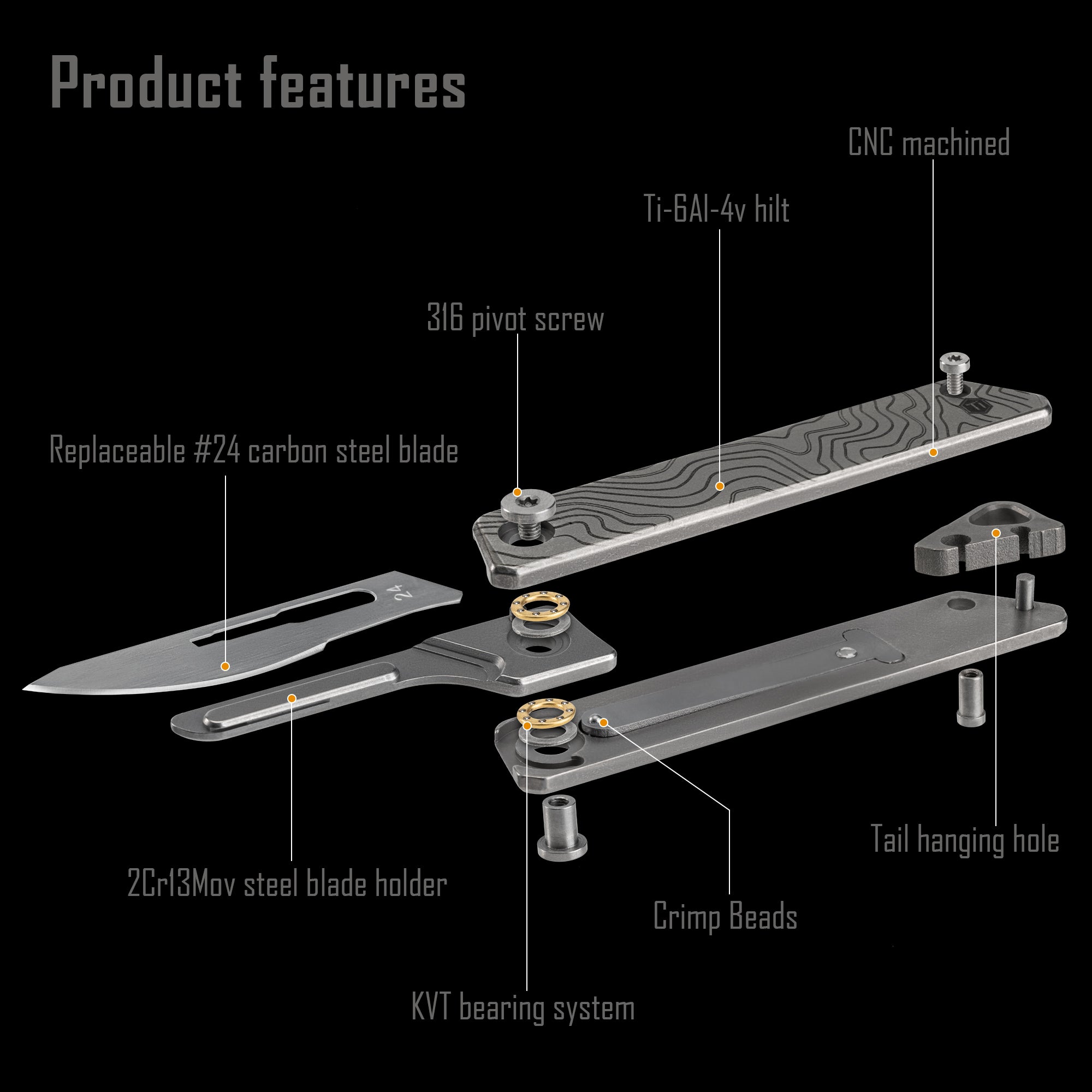 KK02 Titanium Alloy Mini Knife