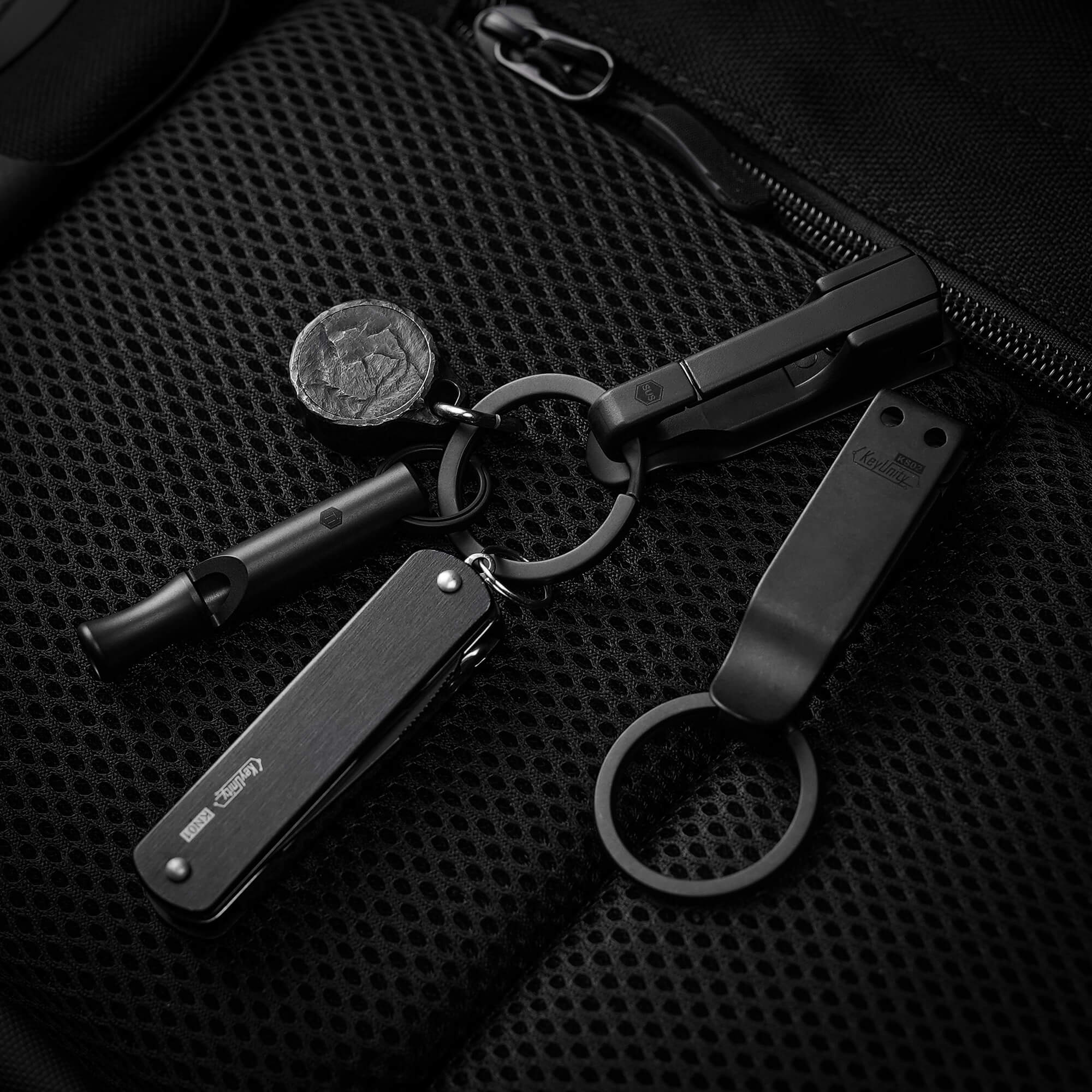 KS02 Stainless Steel Keychain(BLACK)