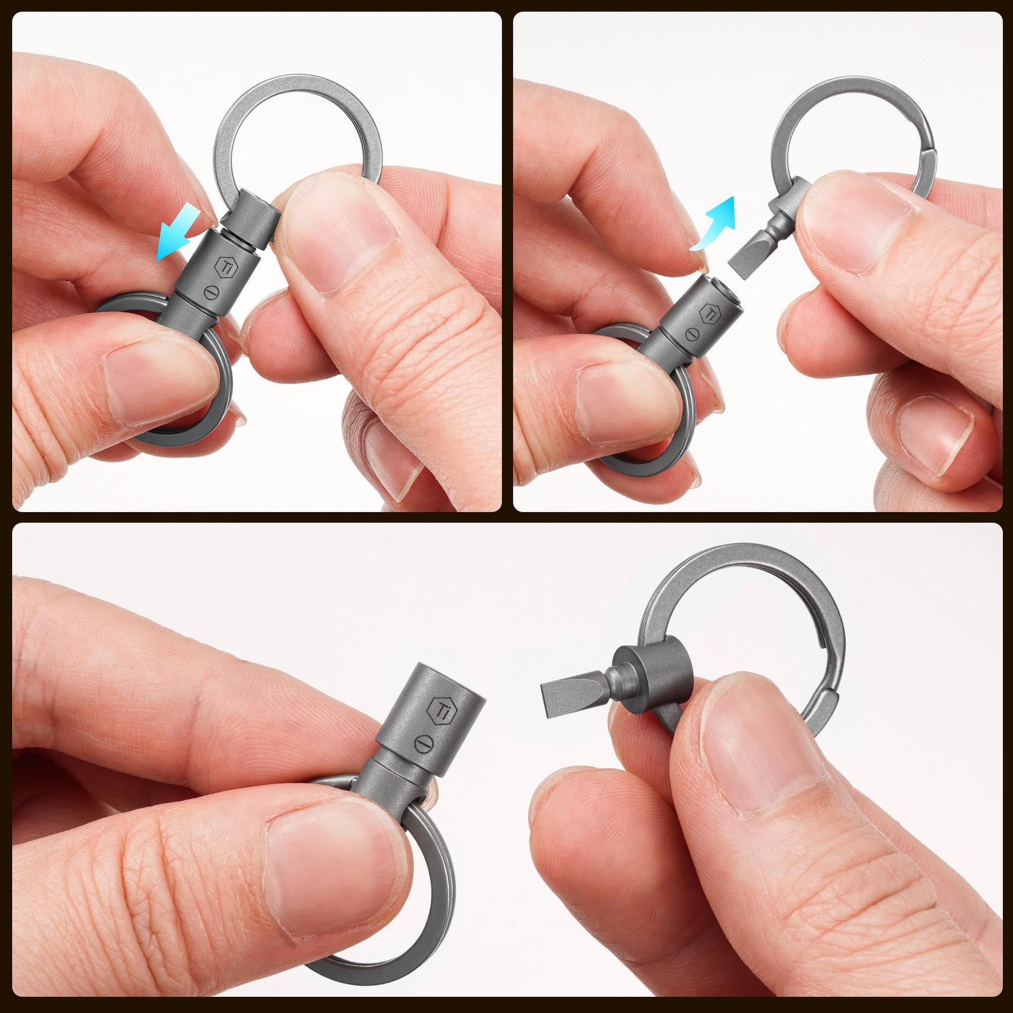 KA46 Titanium Quick-Release Keychain (Flathead Screwdriver)