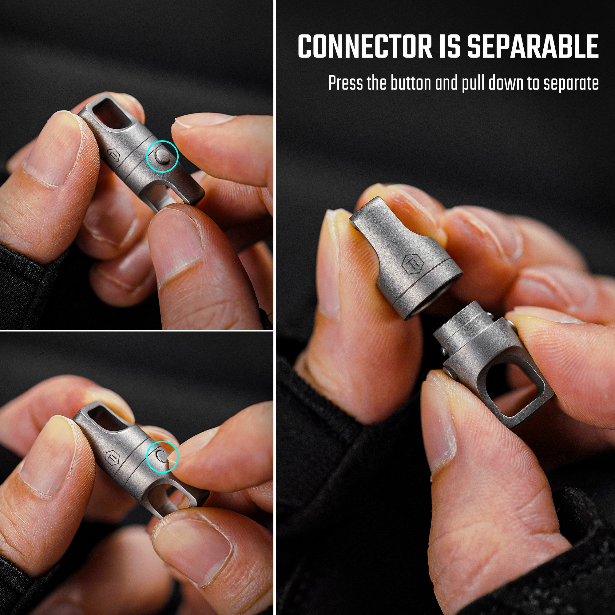 KeyUnity KA48 Titanium Swivel Key Ring (2pcs)