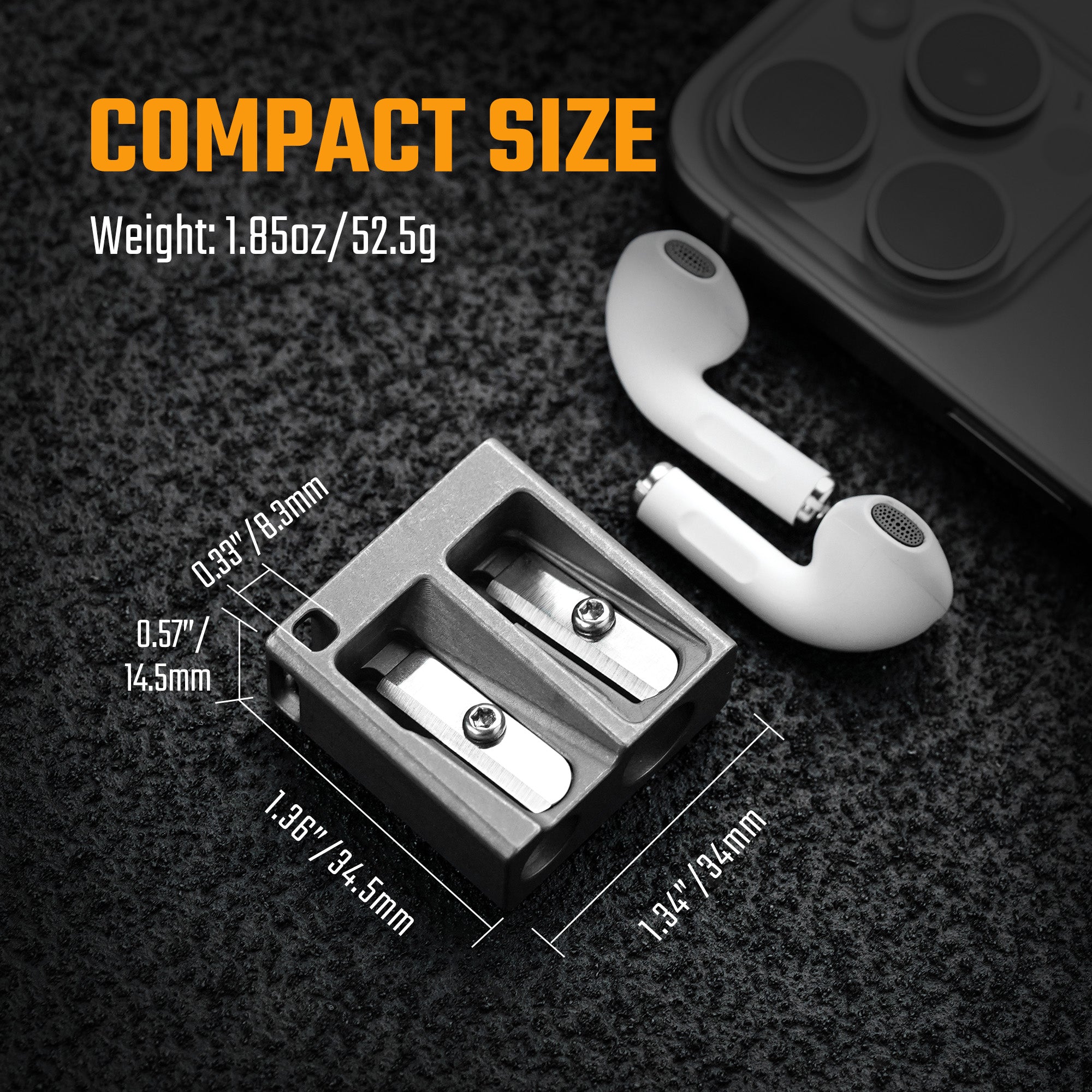 KT02 Titanium Double Hole Pencil Sharpener