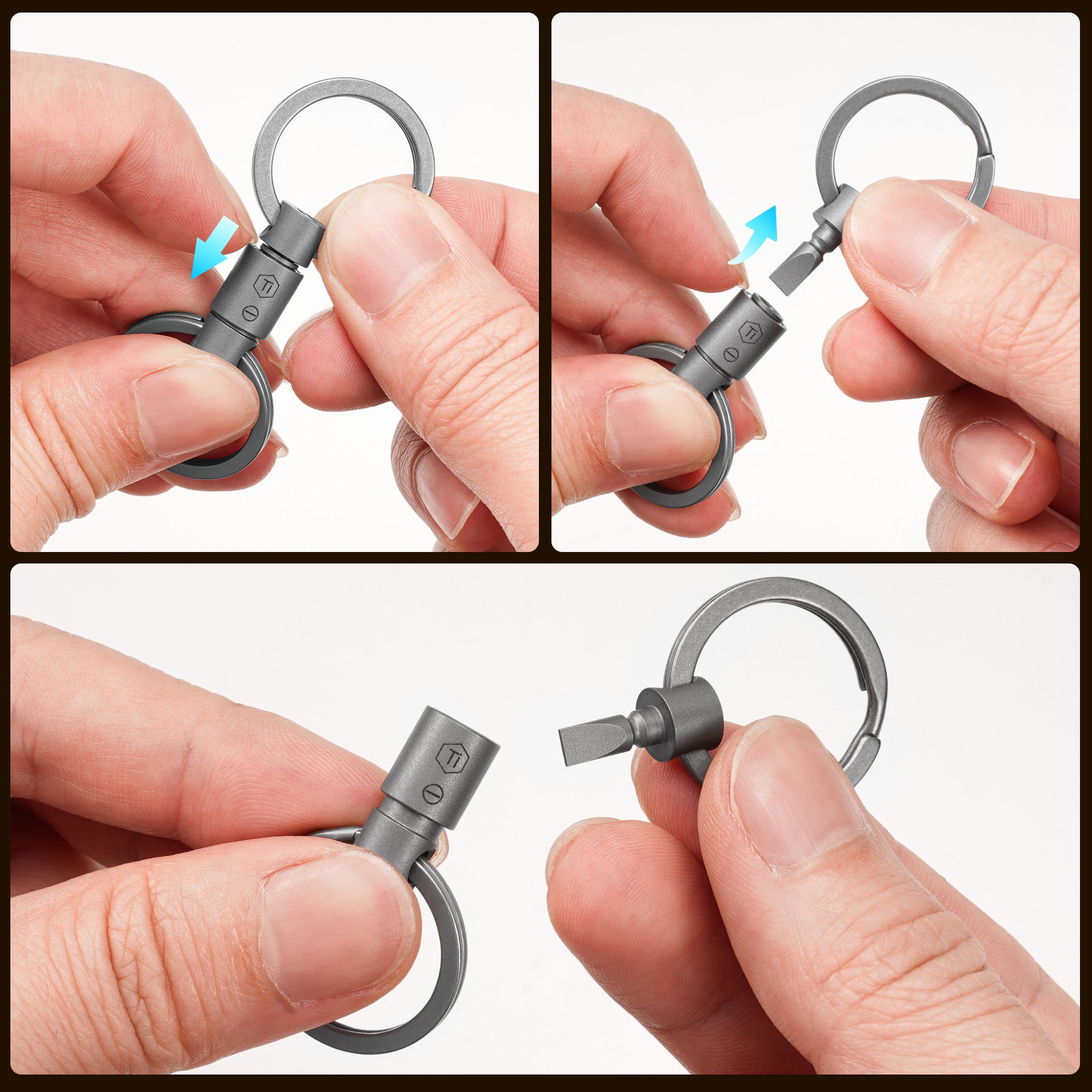 KA49 Titanium Keychain Connector 2PCS (Flathead Screwdriver)