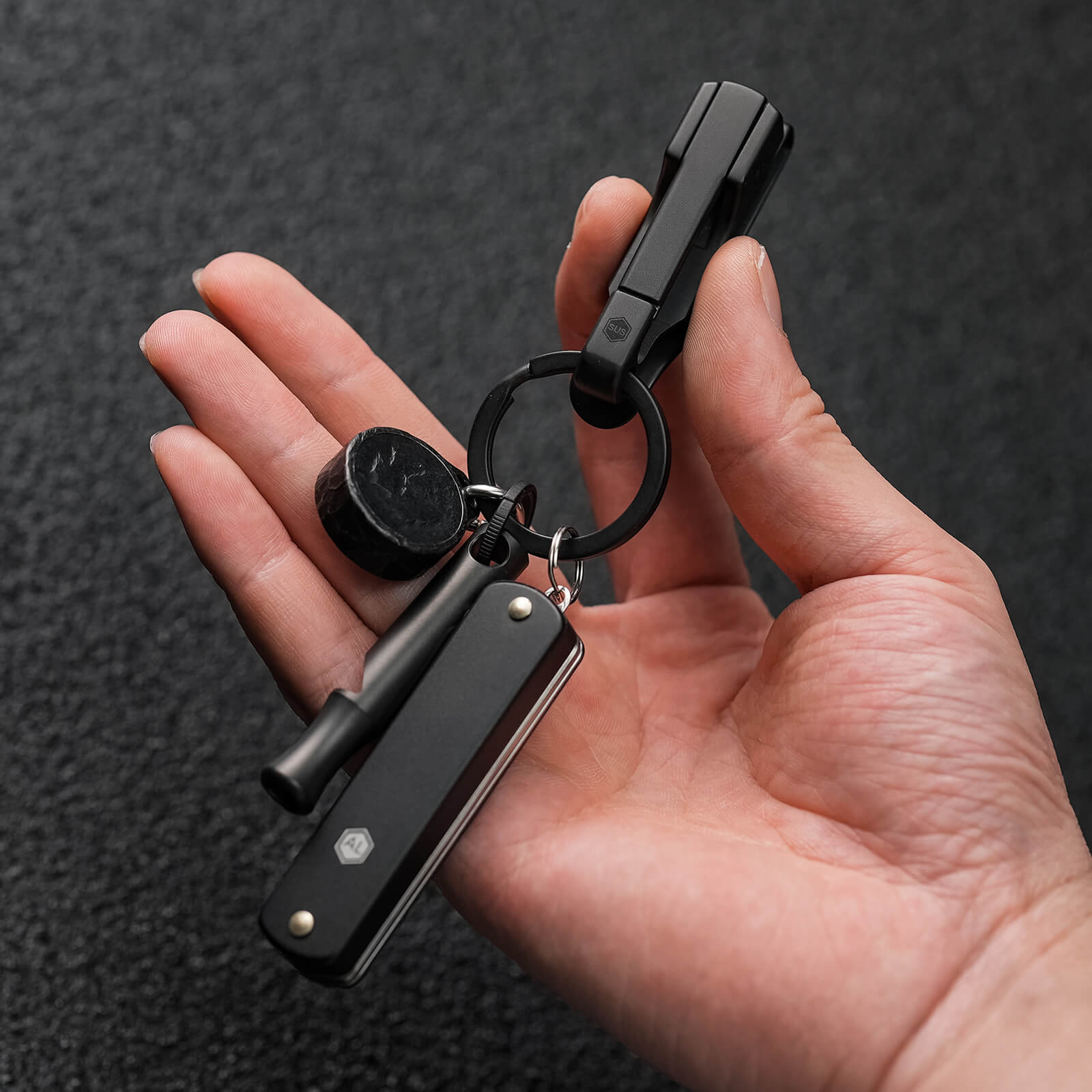 KS02 Stainless Steel Keychain(BLACK)