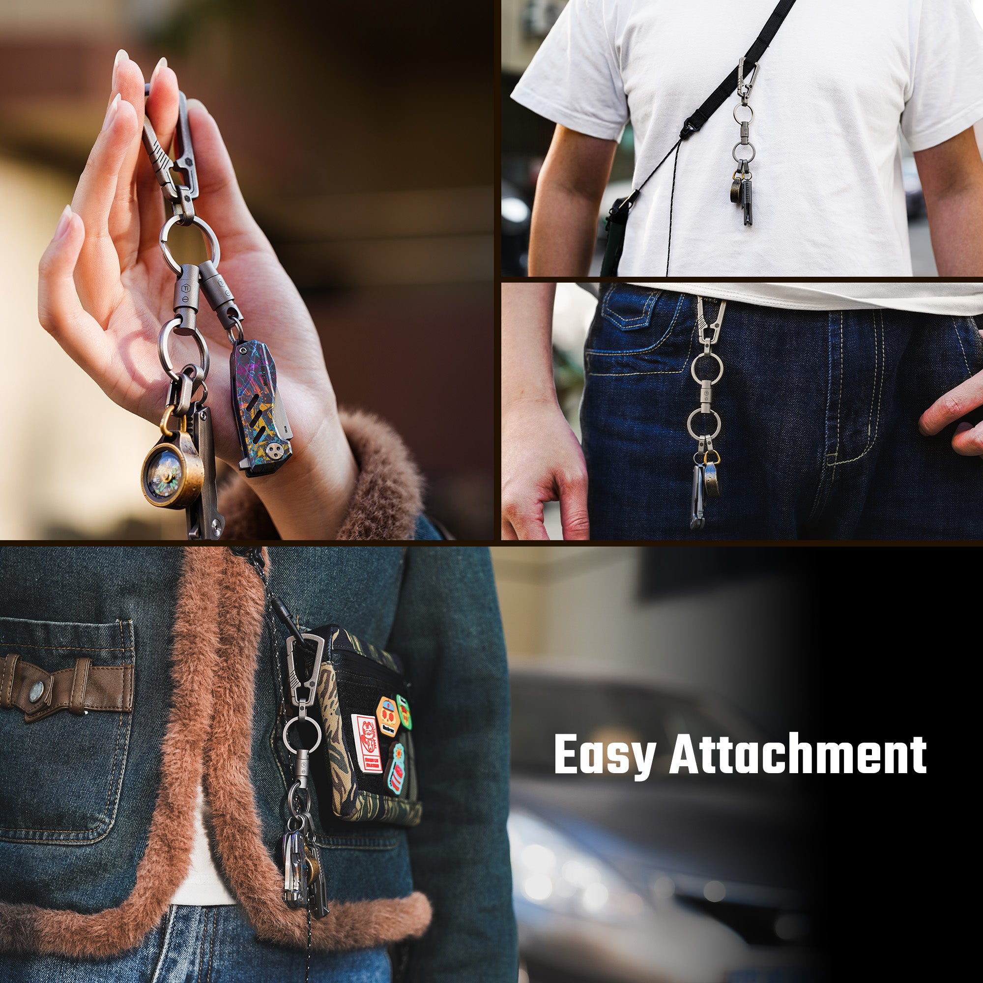 KA46 Titanium Quick-Release Keychain (Flathead Screwdriver)