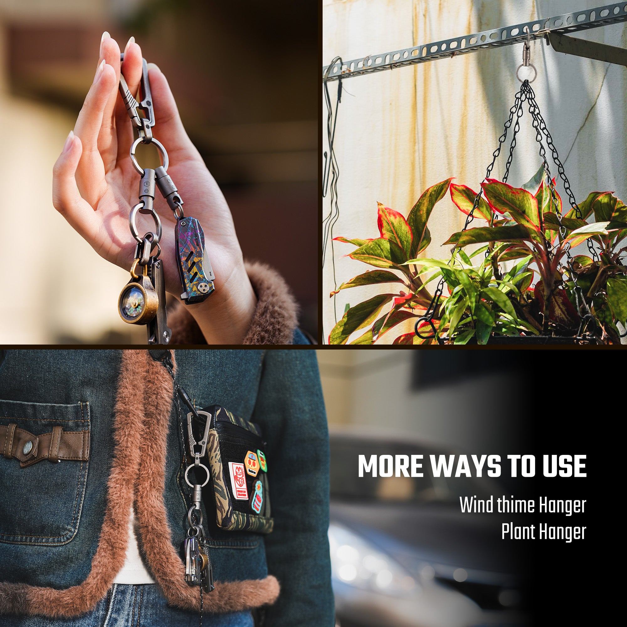 KA50 Titanium Keychain Connector 2PCS (Conical Tip)