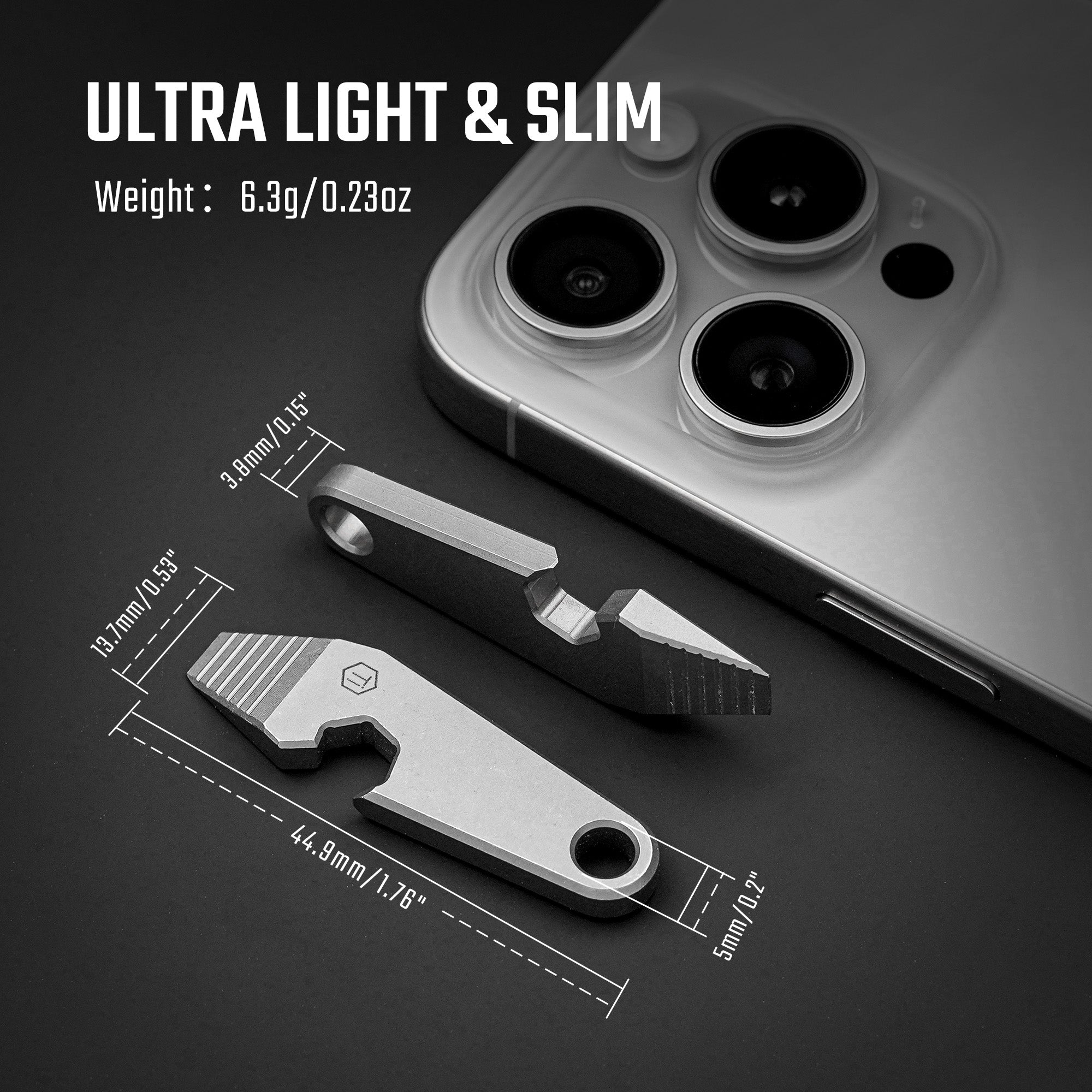 KR01 Titanium EDC Pry Bar Multitool