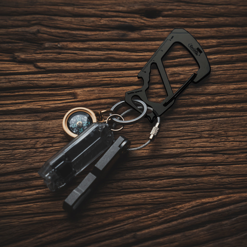 KS00BK Stainless Steel Carabiner Clip with Bottle Opener
