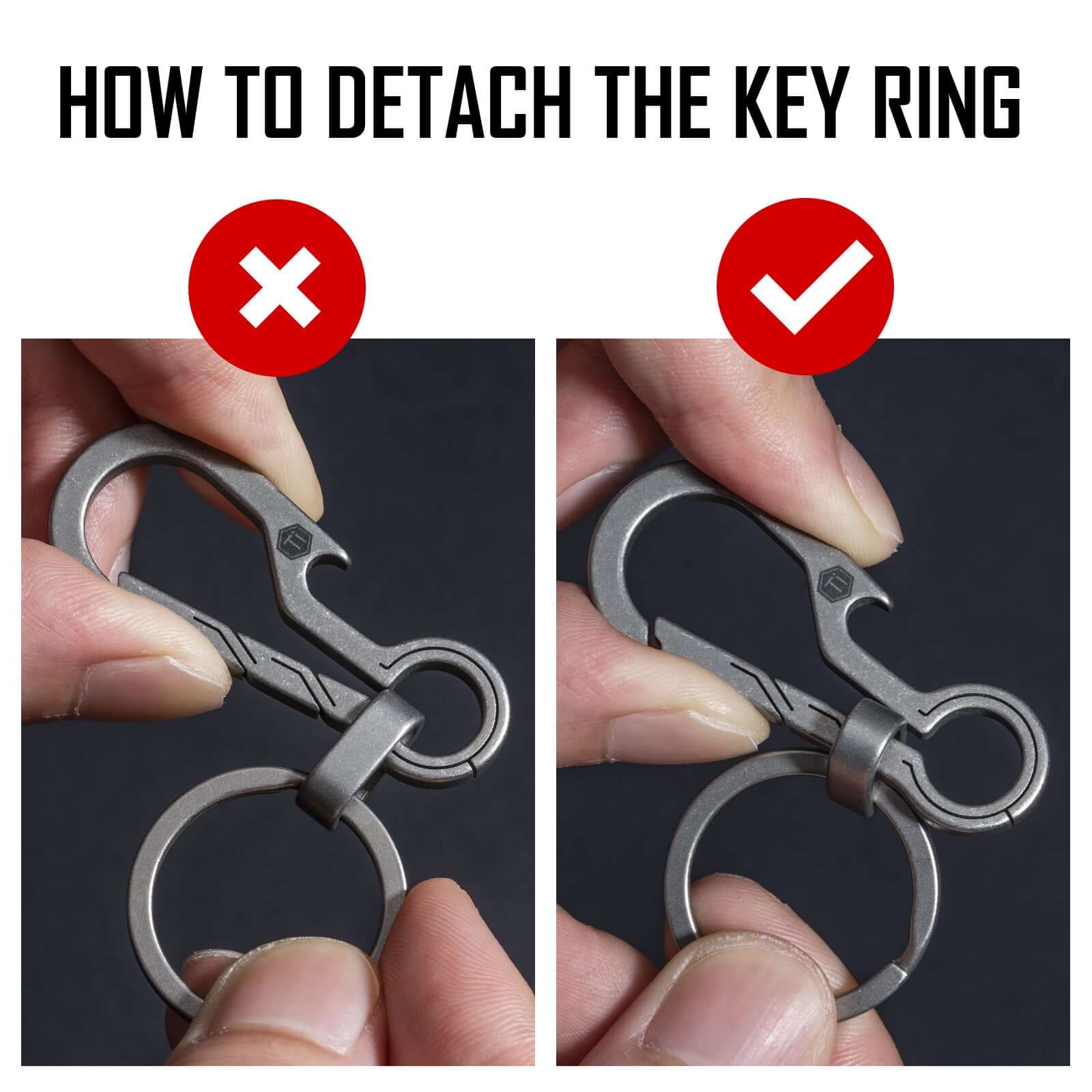 KM01 Titanium Alloy Keychain Clip with Bottle Opener