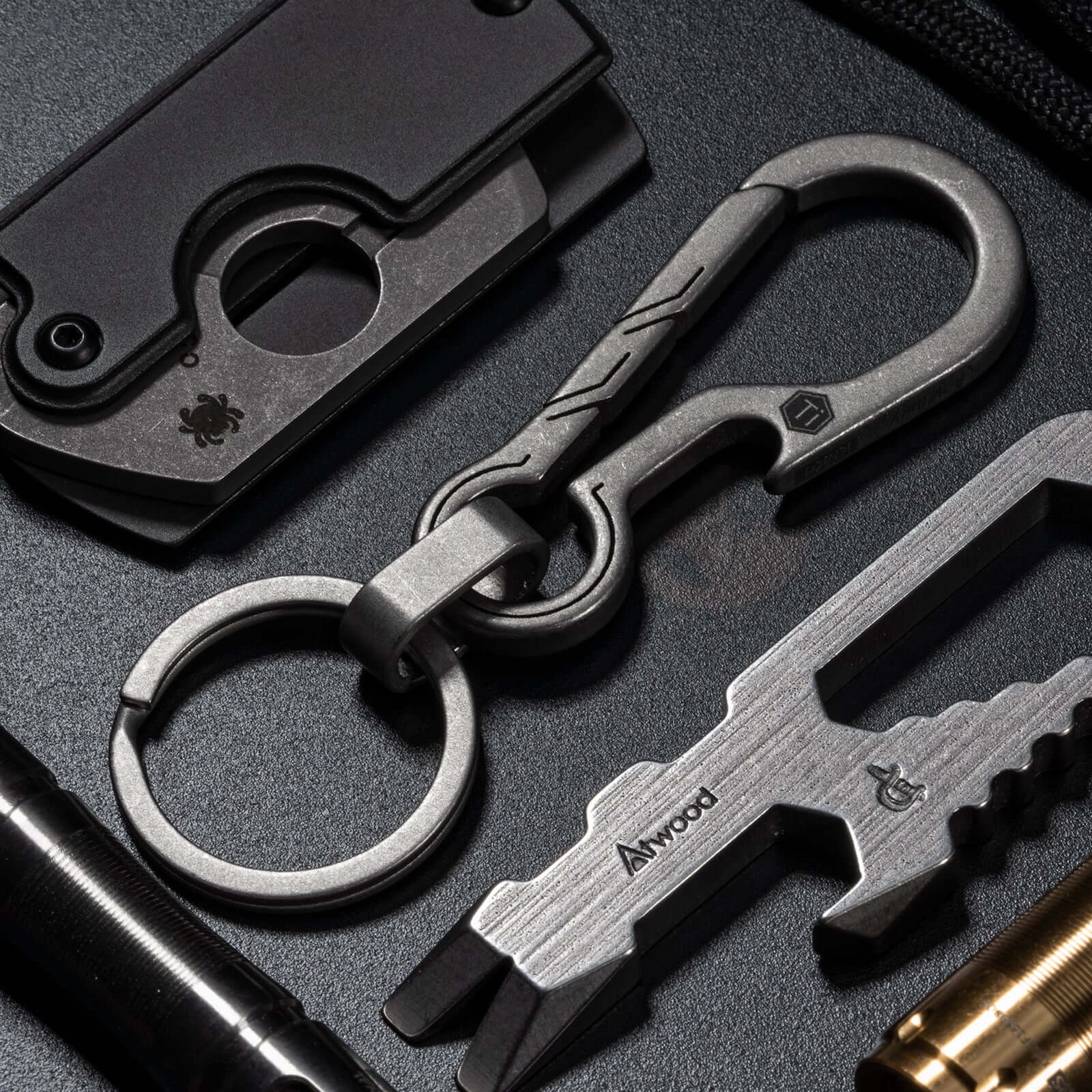 KM01 Titanium Alloy Keychain Clip with Bottle Opener