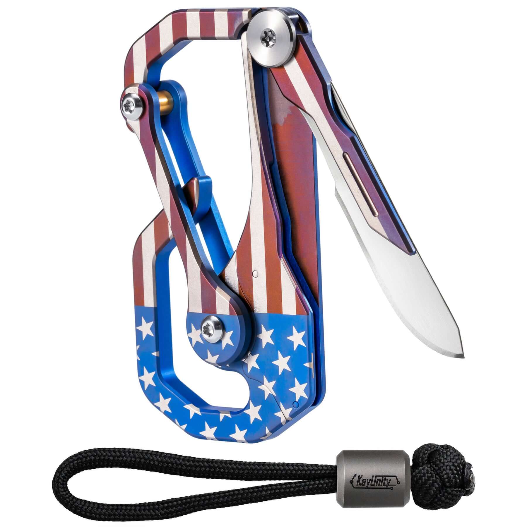 KU00 Multifunctional Ti-6Al-4V Carabiner Clip with Blade